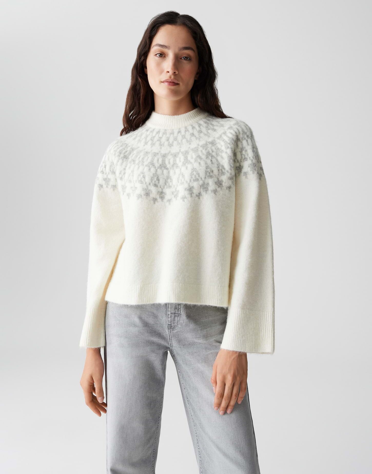 OPUS Вязаные свитера PORWAY Regular Fit mit Fair-Isle-Muster lockere Passform, weicher Griff, wärmend