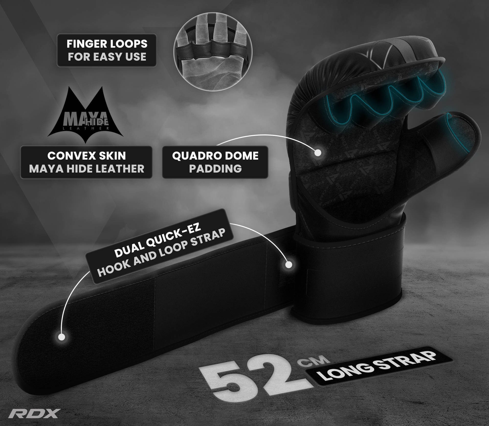 RDX Sports MMA-Handschuhe RDX MMA Handschuhe, MMA Gloves für Kampfsport Grappling Training – Bild 5 von 5
