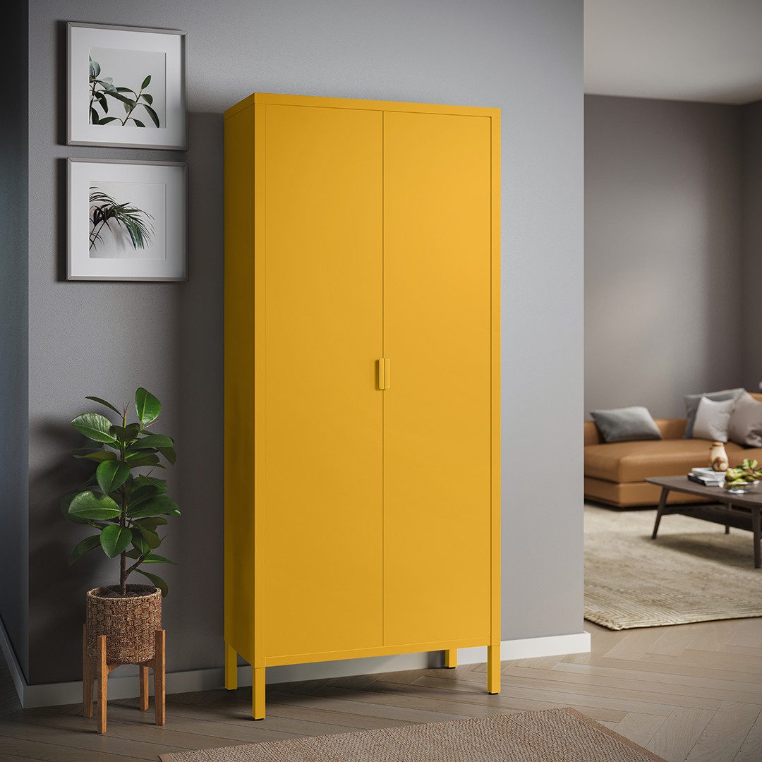 skølm Kleiderschrank Ituri aus Metall (Dunkelgrün) Metallschrank mit 6 Fäch günstig online kaufen