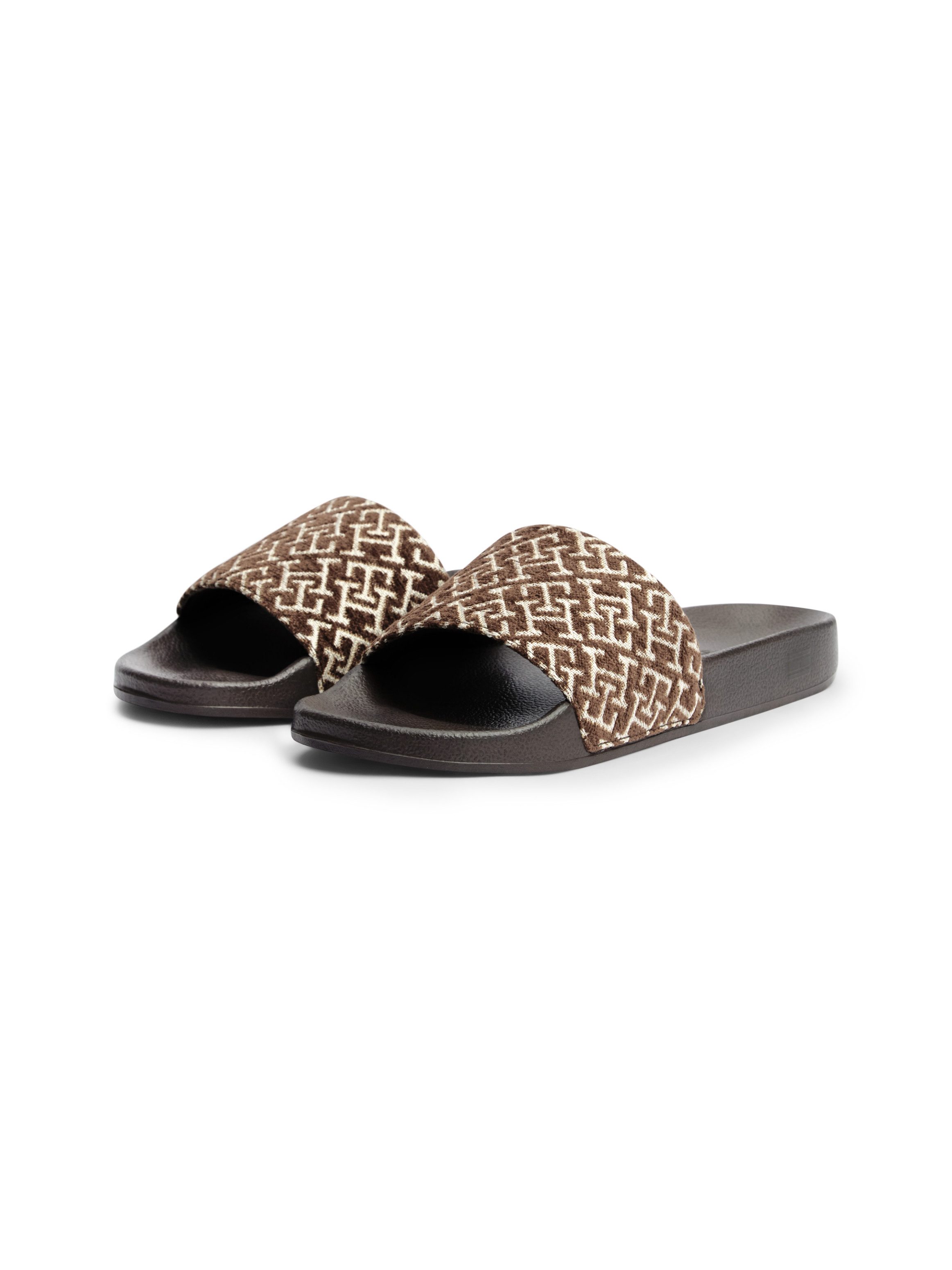 Tommy Hilfiger TH MONOGRAM POOL SLIDE Pantolette Strandschuh, Poolslides, Sommerschuh mit TH-Logodruck