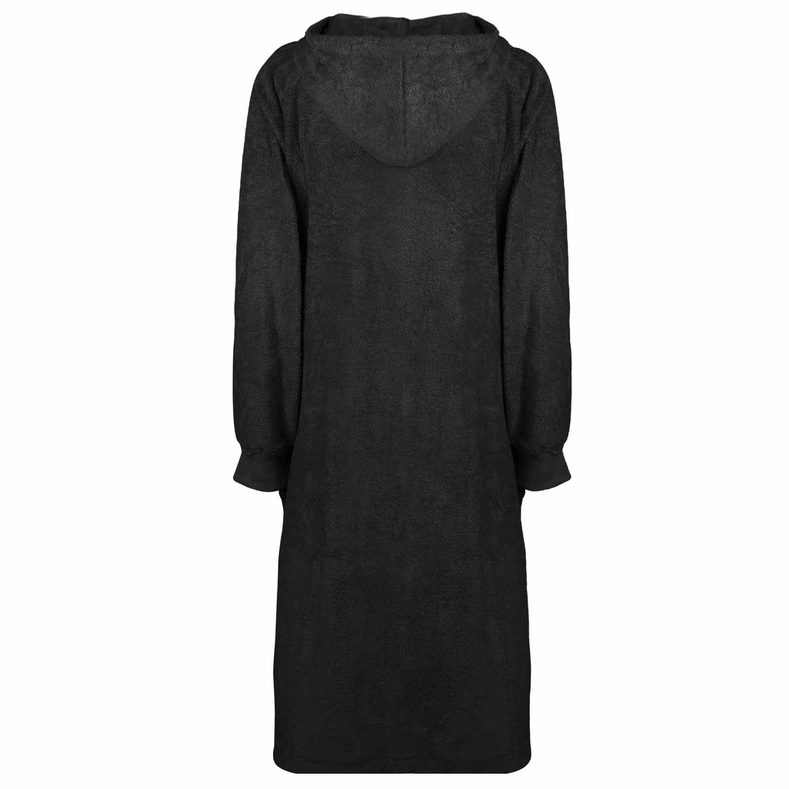 vidaXL Bademantel Decken-Hoodie KINN Schwarz XL Baumwolle, Baumwolle