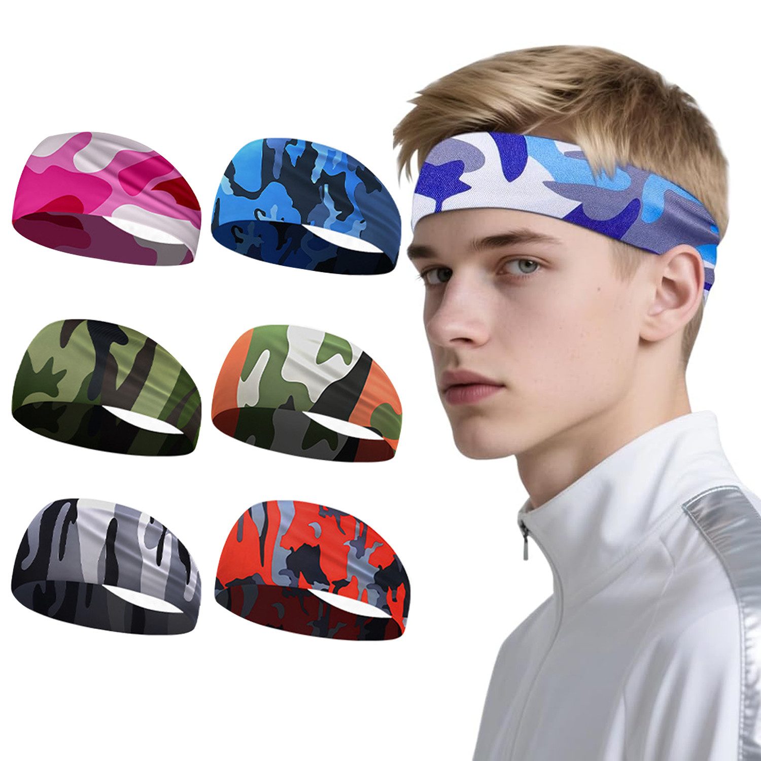 Mutig Stirnband 6 Tarnfarbe Stirnband,Elastische Haarbänder Unisex-6 Farben günstig online kaufen