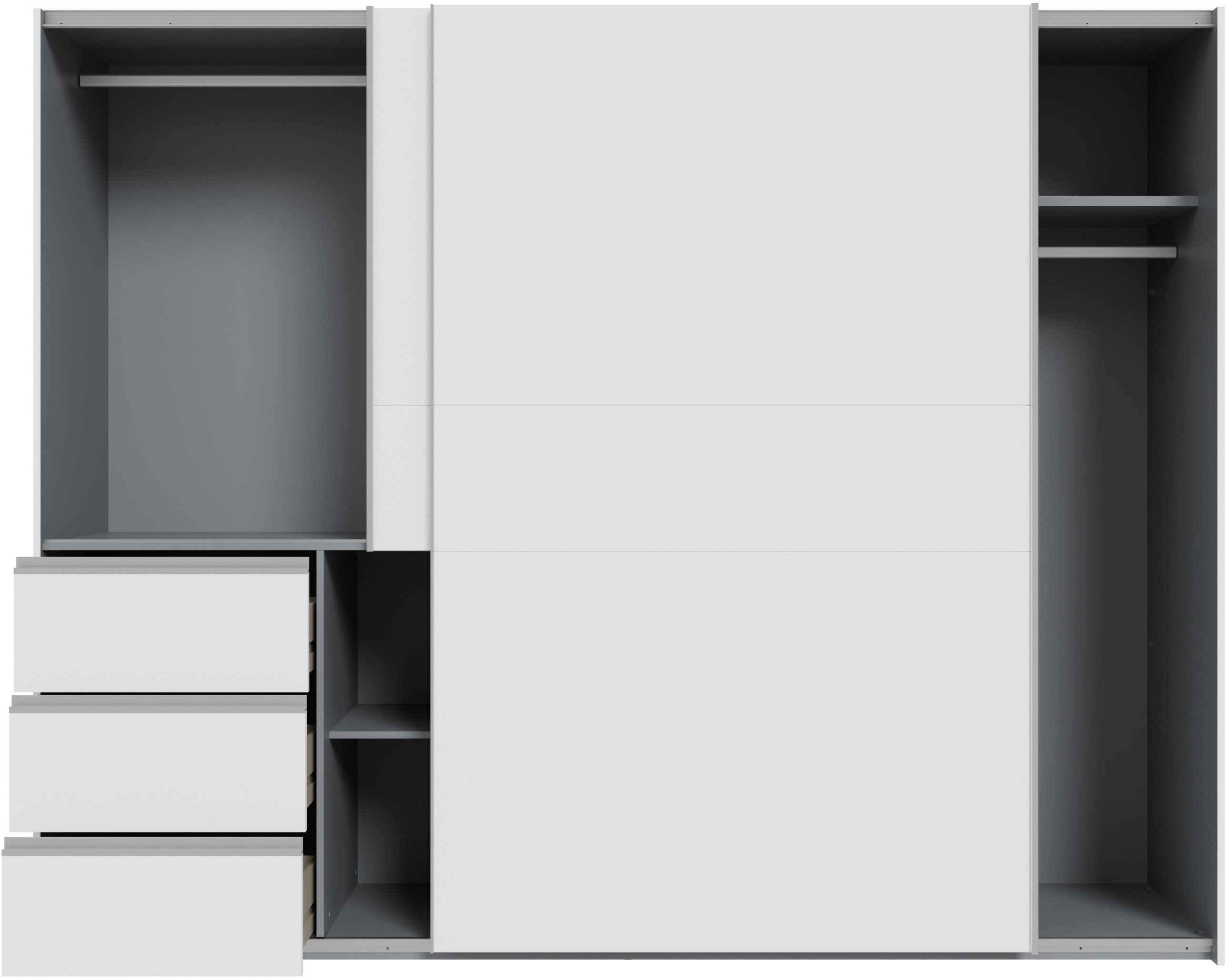 FORTE Schwebetürenschrank Schwebetürenschrank, Stauraum, Schubkästen, erhältlich in 2 Dekoren – Bild 5 von 5
