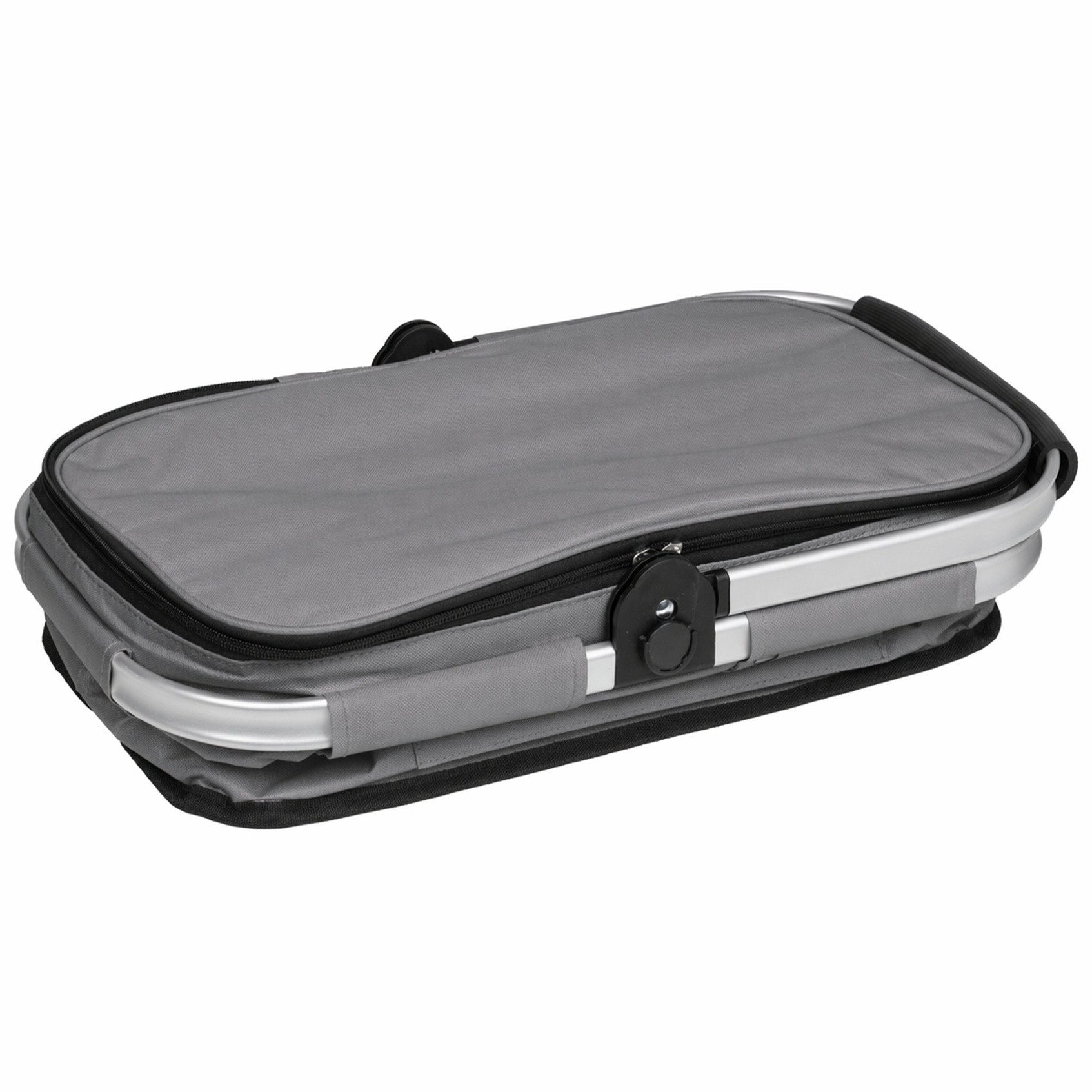 Ebaxx Einkaufskorb Alu Thermo Korb Klapp Kühltasche faltbar Picknick Camping Grau Blau