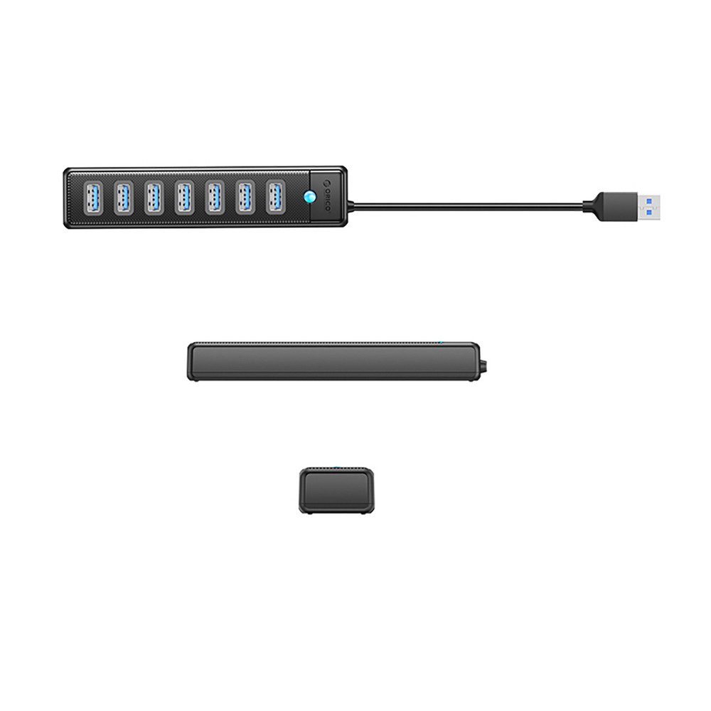 ORICO USB-Hub Verteiler Anschlusserweiterung HUB (7x USB 3.0, USB-C-Stromport, 1m-Kabel)