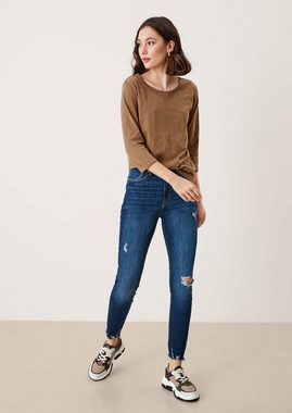 s.Oliver 7/8-Jeans Ankle-Jeans Izabell / Skinny Fit / Mid Rise / Skinny Leg Destroyes, Waschung
