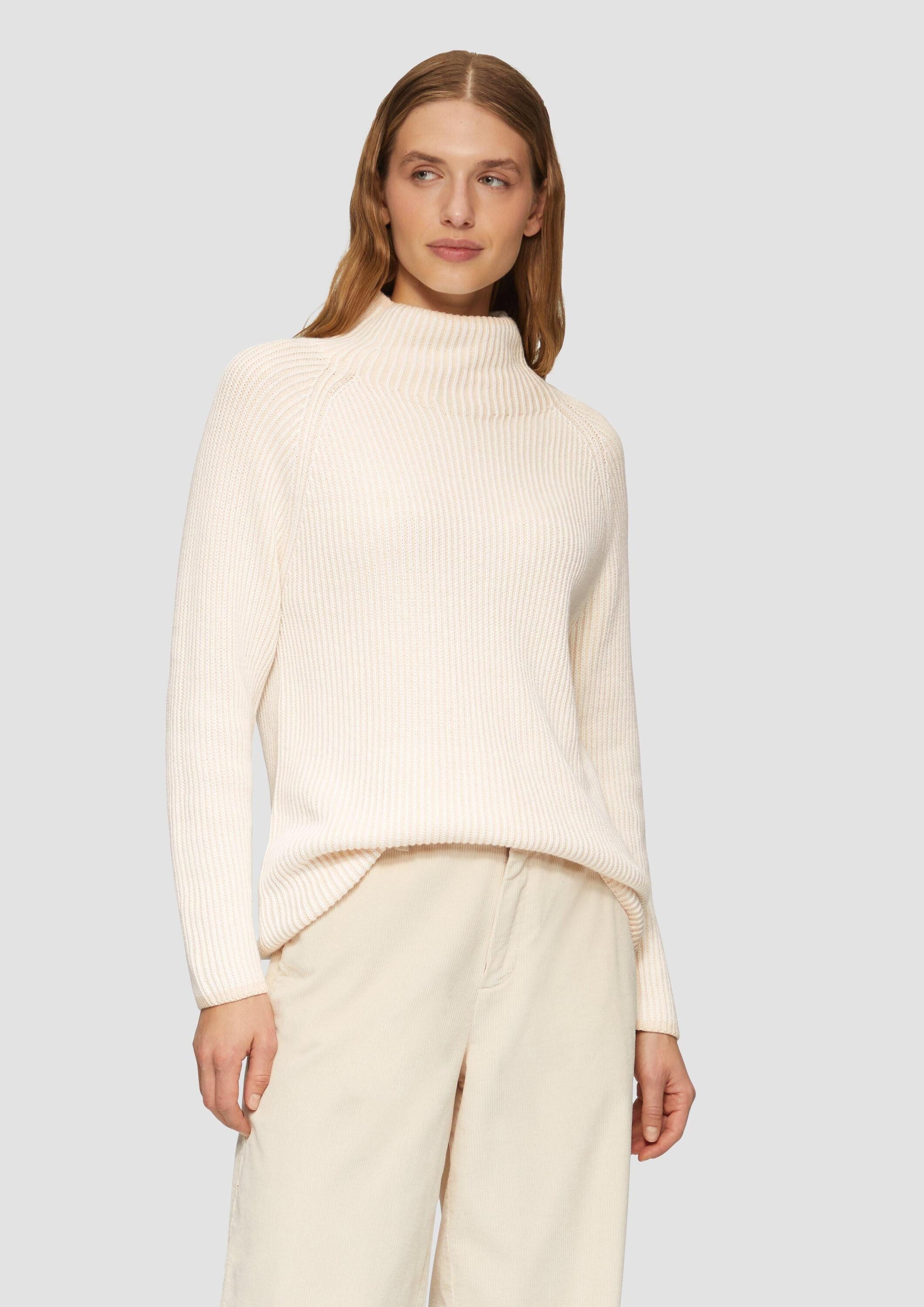 s.Oliver Longpullover Strickpullover Zweifarbiger Strickpullover mit Stehkr günstig online kaufen