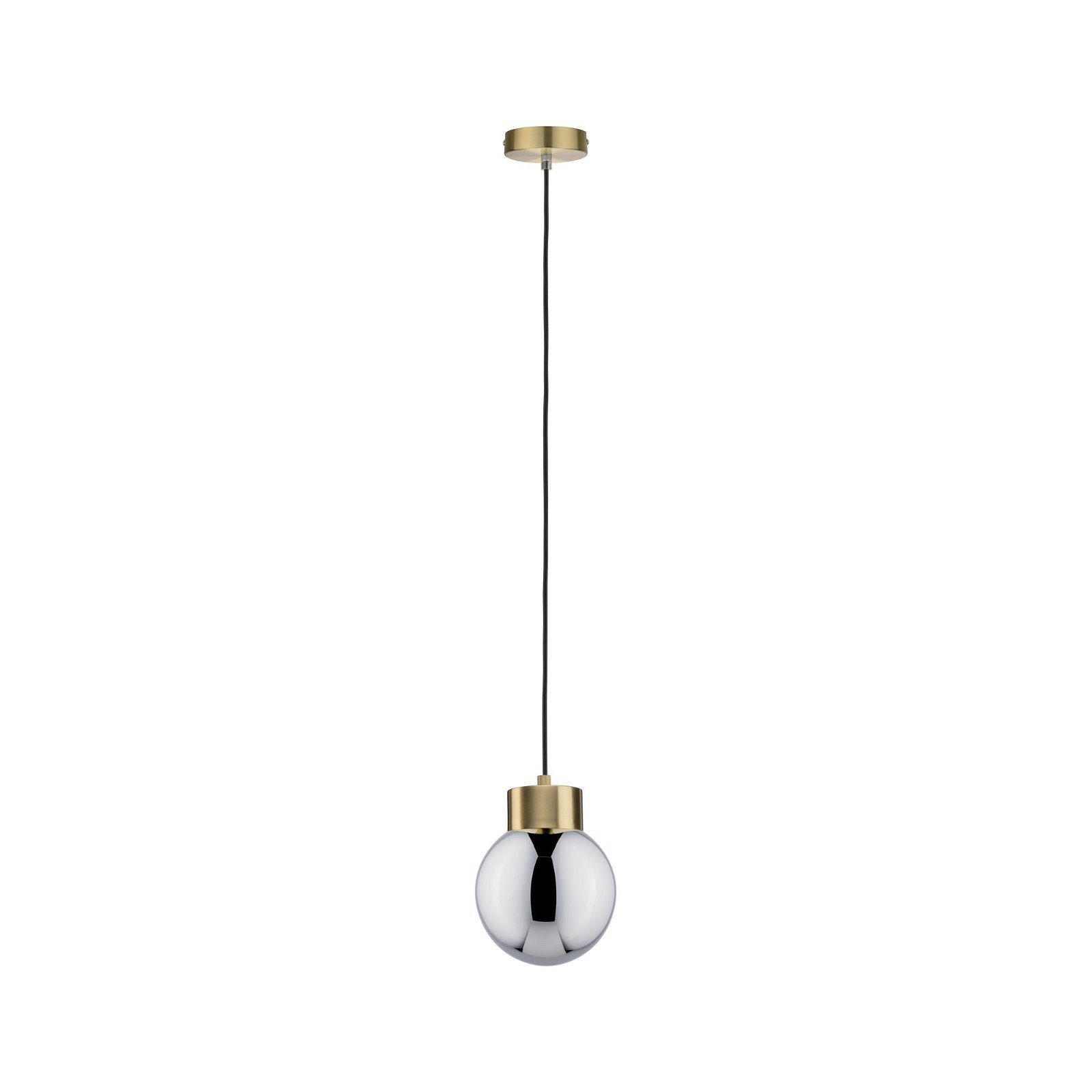 Paulmann Pendelleuchte Neordic Linja max. 1x20W Rauchglas/Messig gebürstet 230V, ohne Leuchtmittel, E27, Spiegel