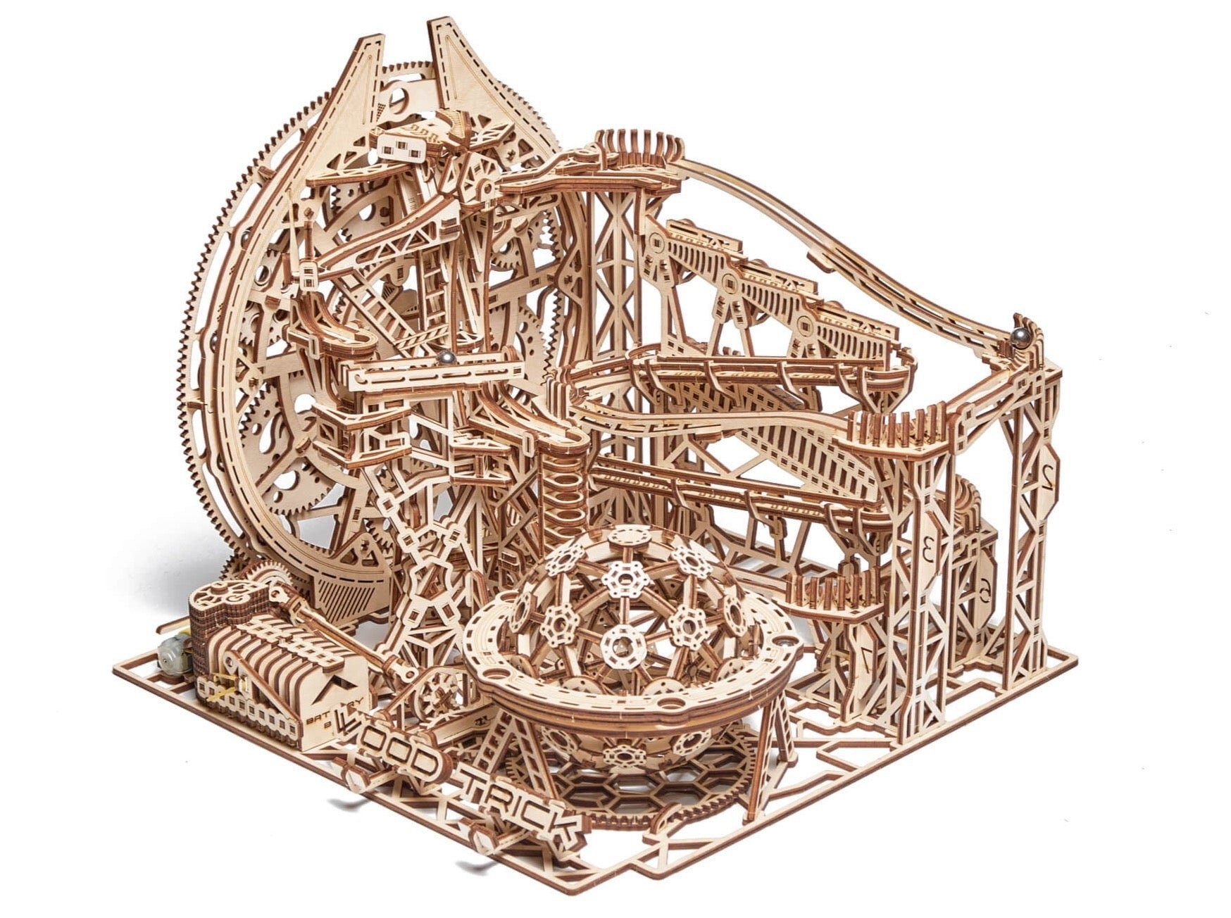 WoodTrick Puzzle WoodTrick Galaxy Marble Run Mechanisches Holzpuzzle, 678 Puzzleteile
