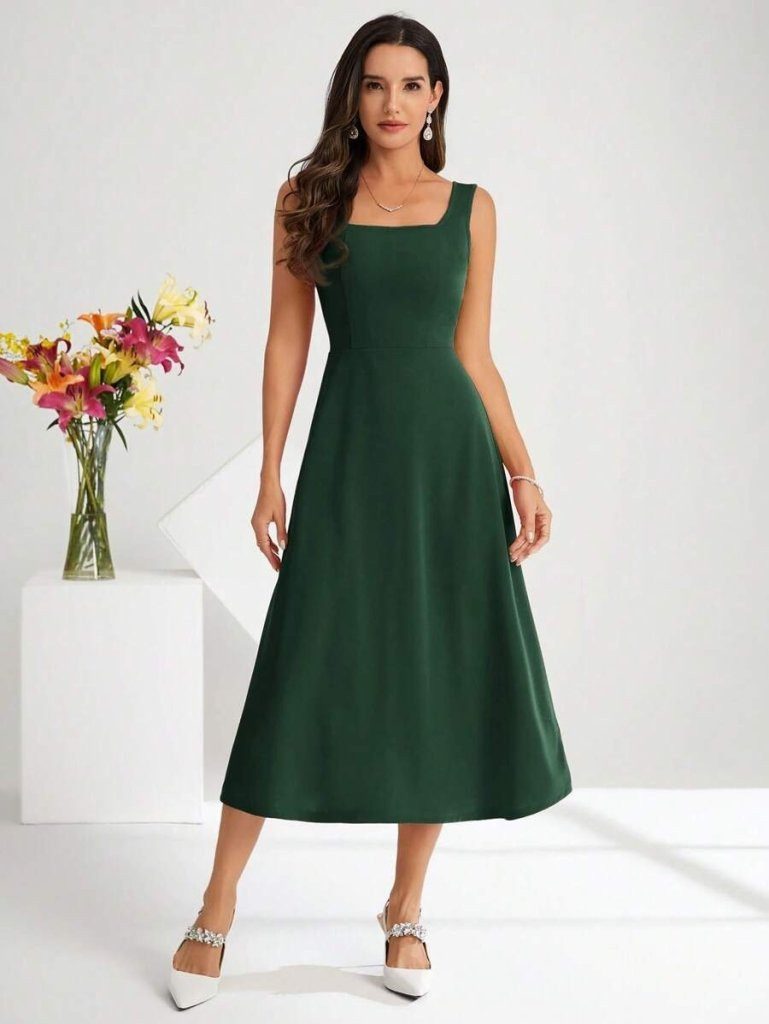 Moda Yakamoz Midikleid Damen Quadrat Hals günstig online kaufen