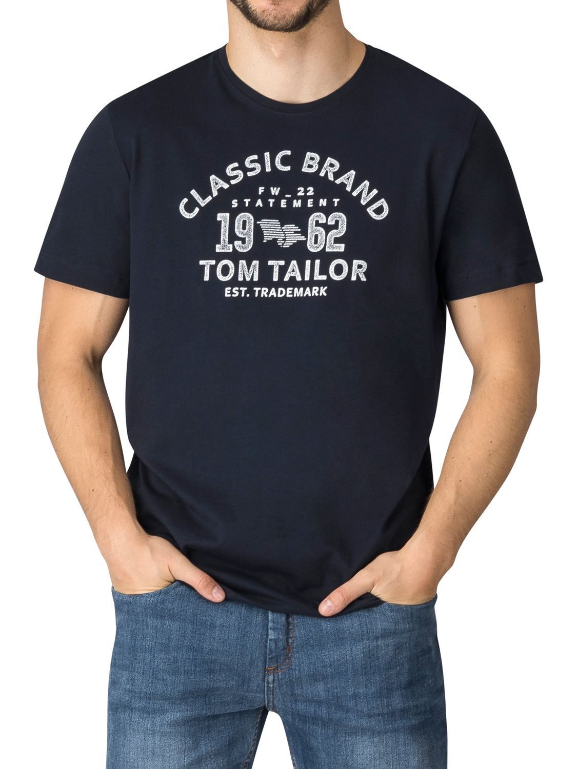 TOM TAILOR T-Shirt Herren Printshirt Regular Fit (Vorteilspack, 4-tlg) Kurzarm Tee Shirt mit Rundhalsausschnitt aus 100% Baumwolle – Bild 4 von 5