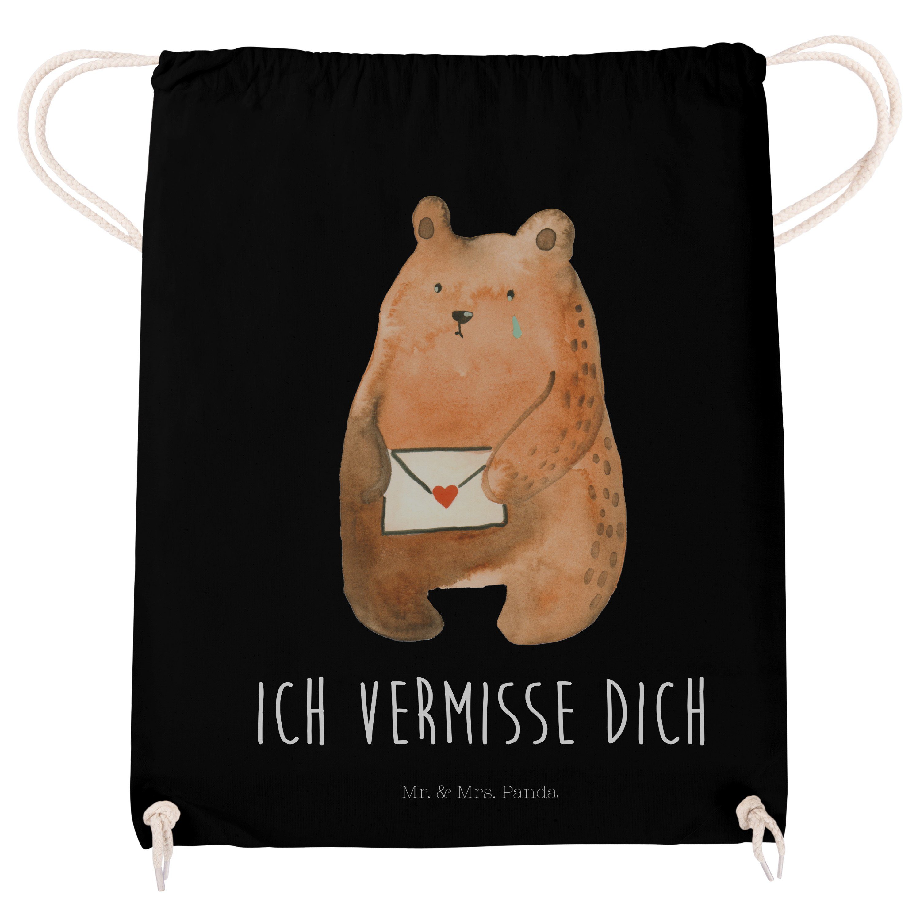 Panda Geschenk, - vermisse & Mrs. Spo Sporttasche - Mr. Ich Tasche, Bär (1-tlg) dich Schwarz Liebeskummer,