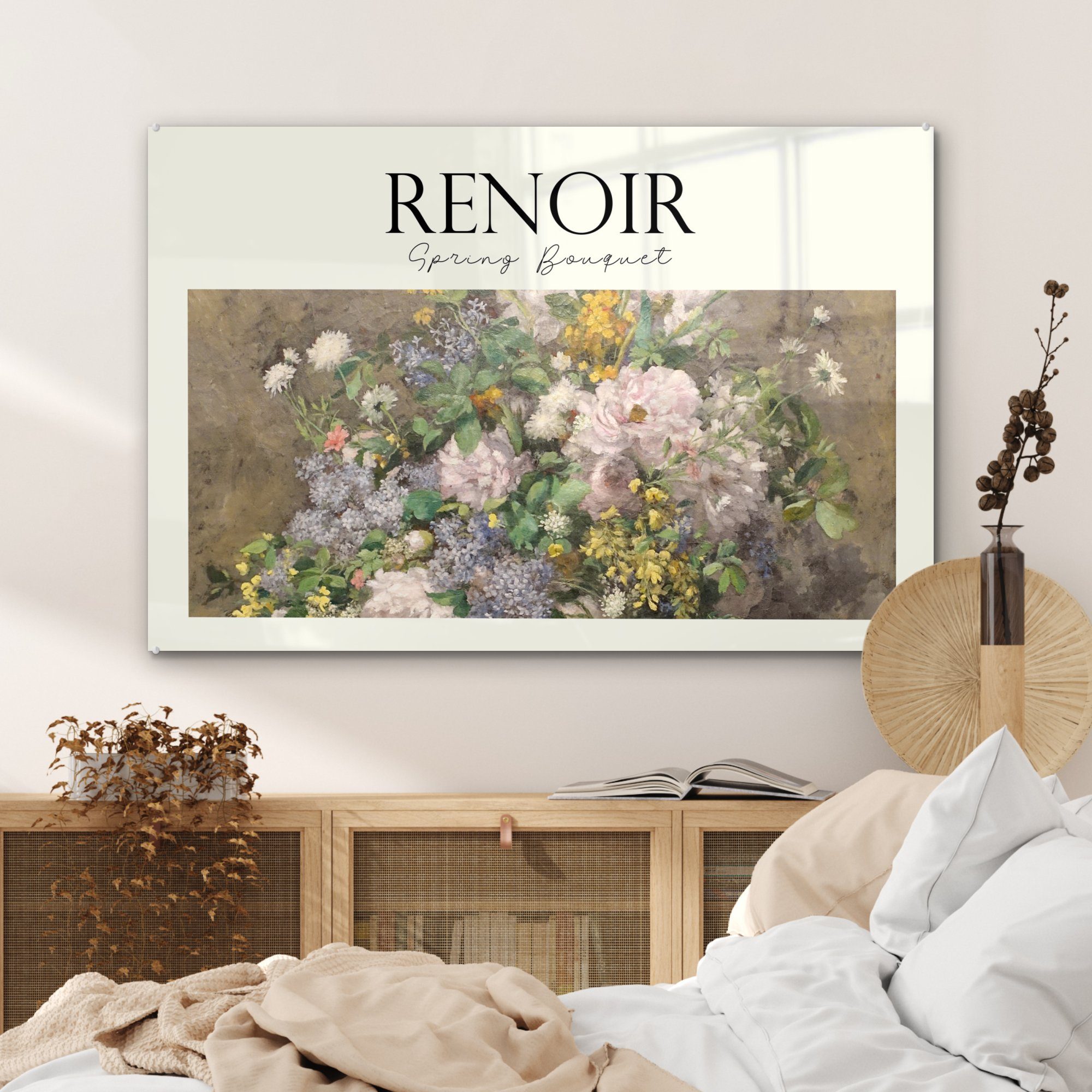 & - Acrylglasbild Acrylglasbilder St), - Renoir Gemälde (1 Wohnzimmer Blumen, MuchoWow Schlafzimmer