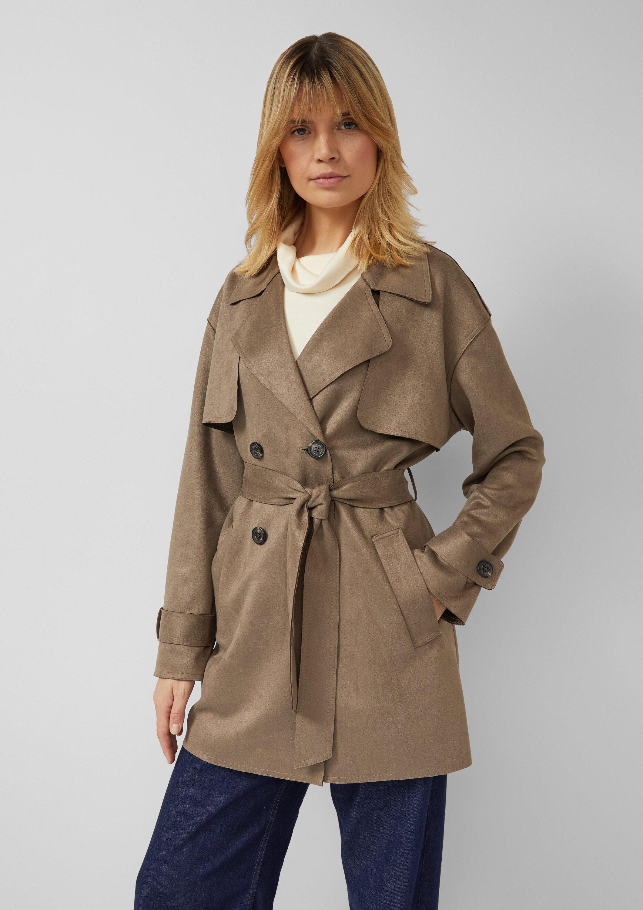 s.Oliver Trenchcoat Outdoor-Mantel Trenchcoat mit Gürtel und Reverskragen günstig online kaufen