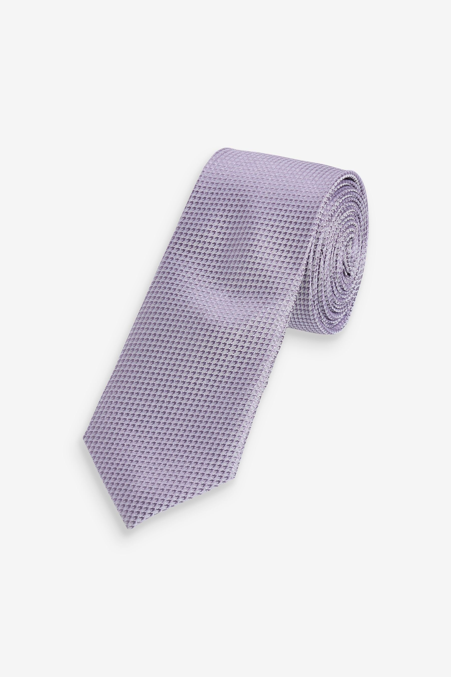 Strukturierte (1-St) Lilac Next Krawatte Purple Seidenkrawatte- Schmal