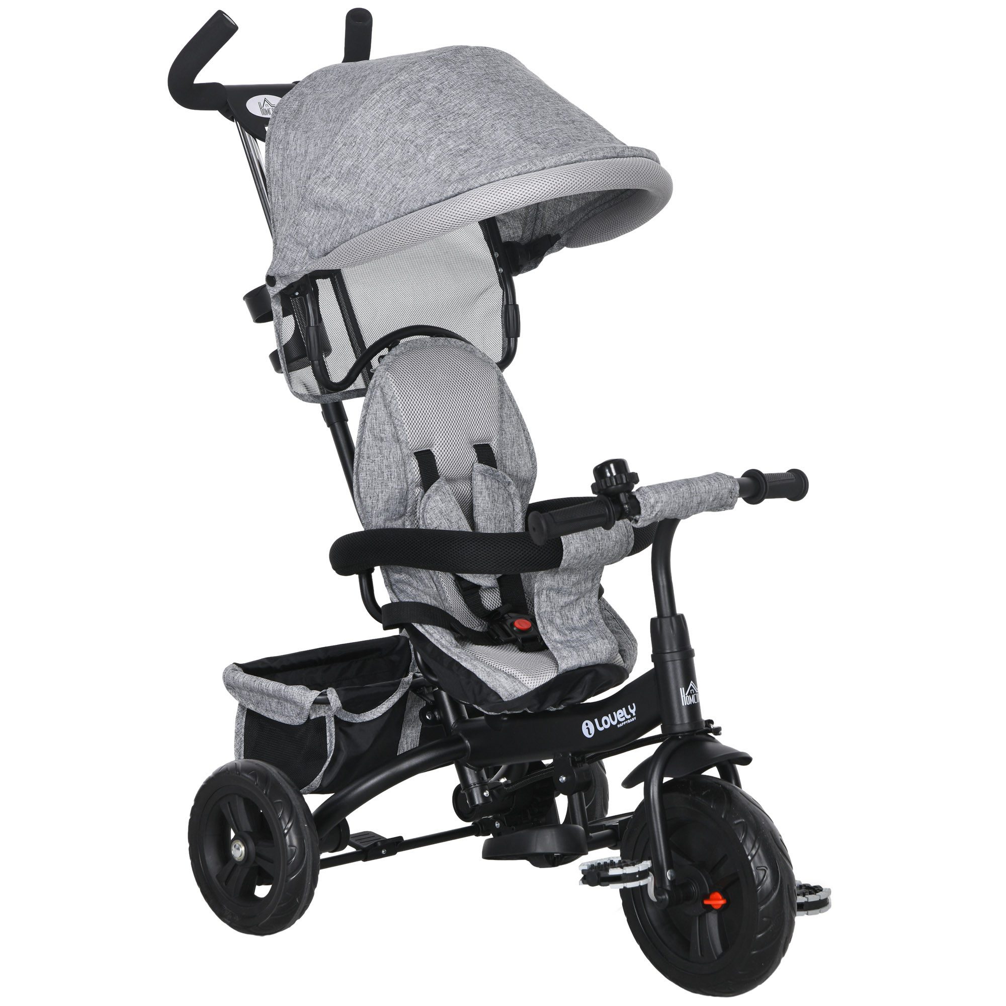 HOMCOM Dreirad 6-in-1 Kinderdreirad mit Schiebestange, günstig online kaufen