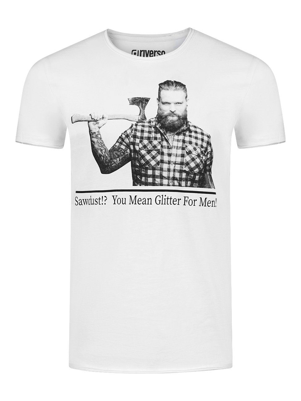 riverso T-Shirt Herren Fotoprintshirt RIVHarald Regular Fit (1-tlg) Kurzarm Tee Shirt mit Rundhalsausschnitt aus 100% Baumwolle