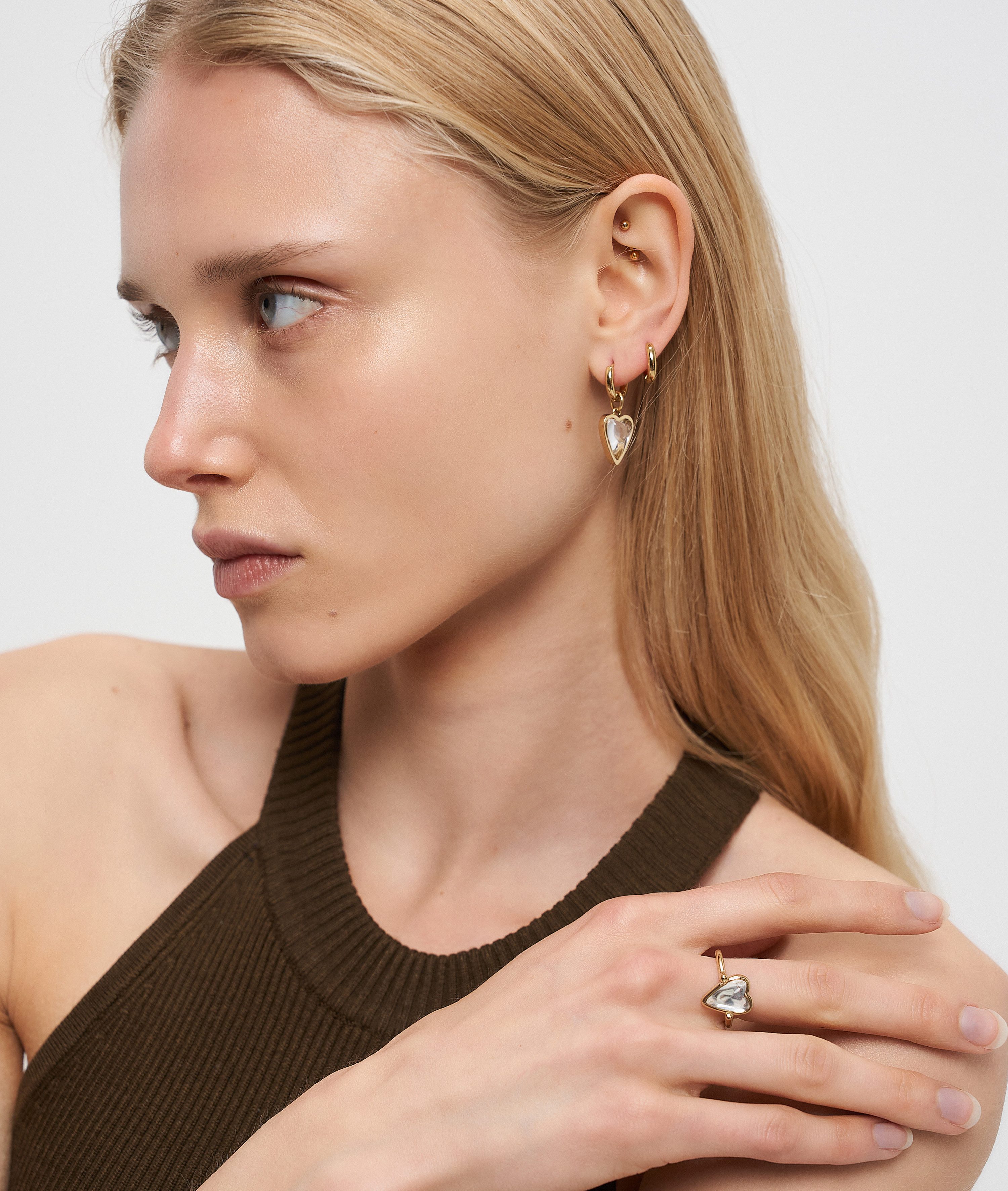 Liebeskind Berlin Fingerring Schmuck Geschenk Glass Heart Ring, mit Glasstein