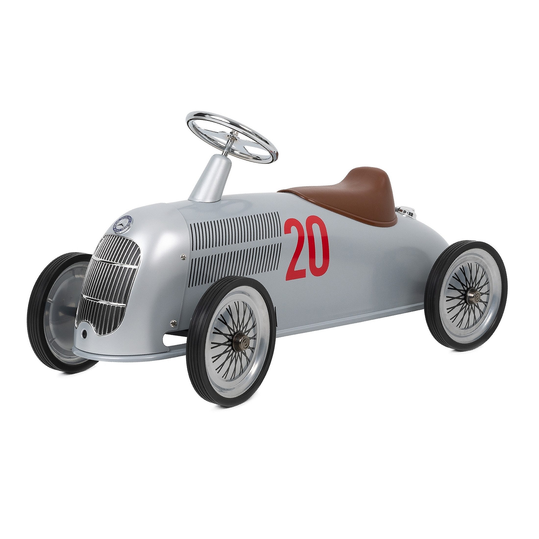 Baghera Rutscherauto Baghera Rutschauto Mercedes W25 Silberpfeil – 90x38x41cm, 2-3 Jahre, (Rutschauto Rutscher aus Metall von Mercedes lizenziert), Offiziell von Mercedes lizenziert