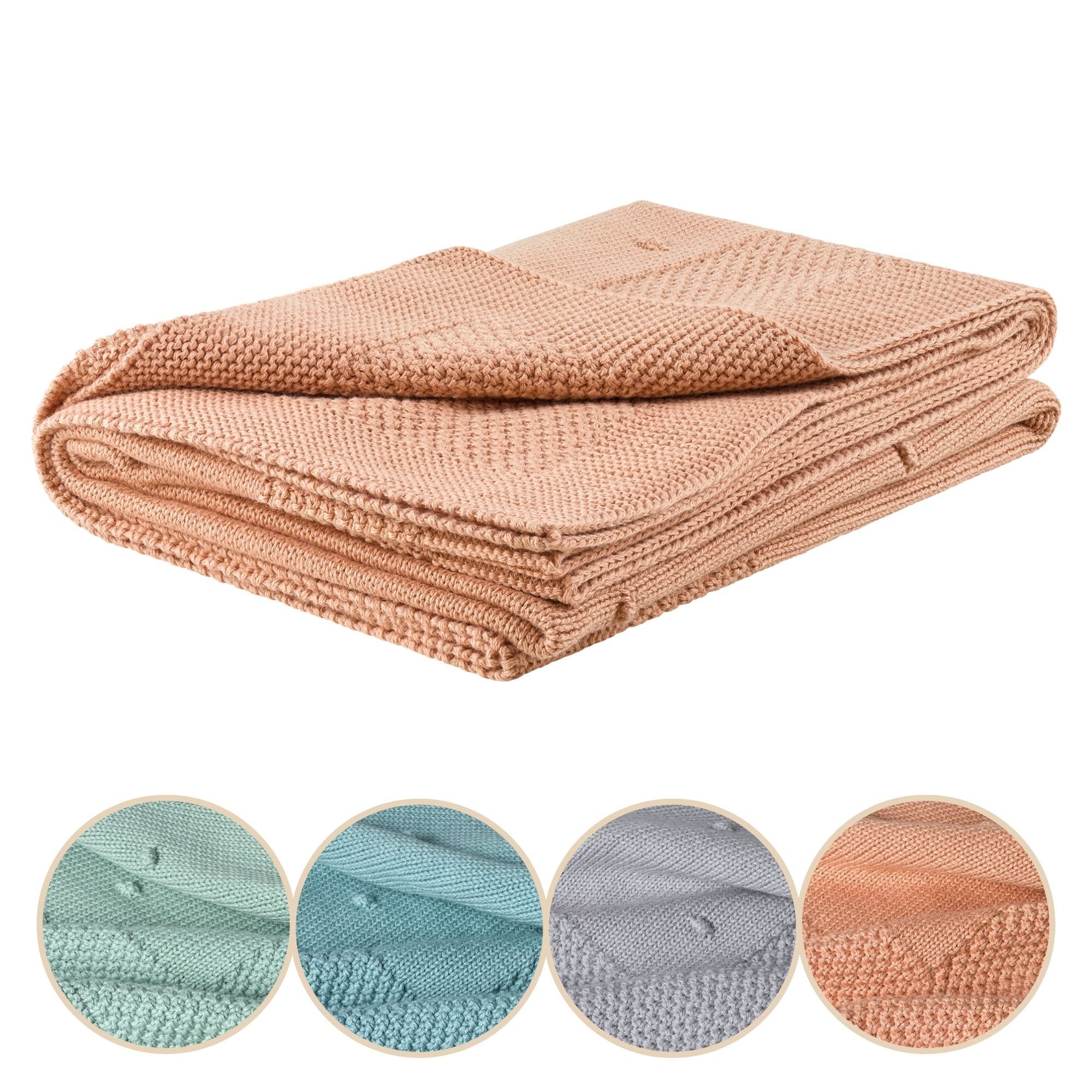 Babydecke Baumwolle (Bio) XXL (75x100 cm) Mädchen + Junge, Kuscheldecke Baby, furora BABY