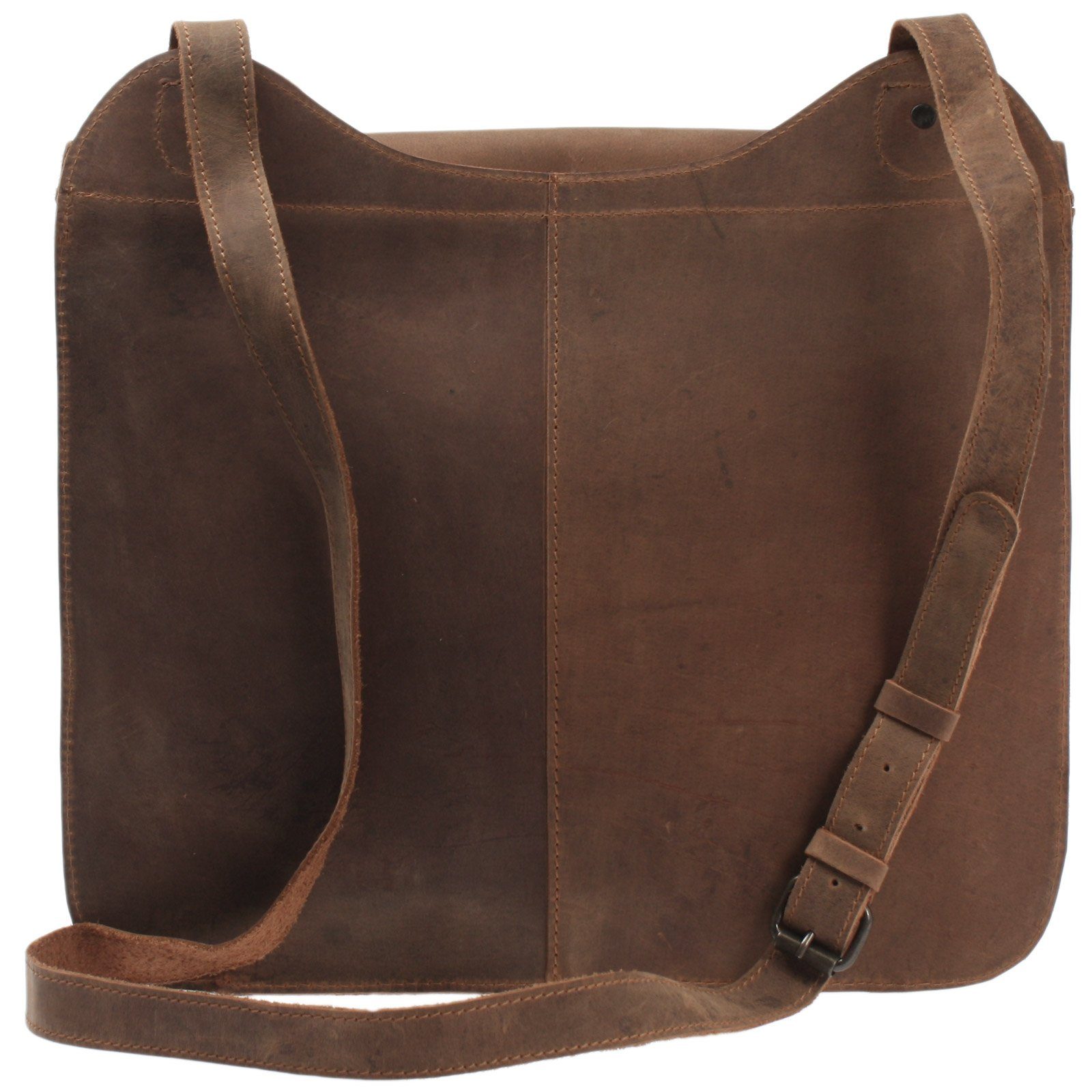 LECONI Aktentasche Messenger Bag Arbeitstasche DIN A4 Damen Herren Echt Leder LE3020, Überschlag mit Schnalle – verstellbarer Schulterriemen – 36×29×8 cm