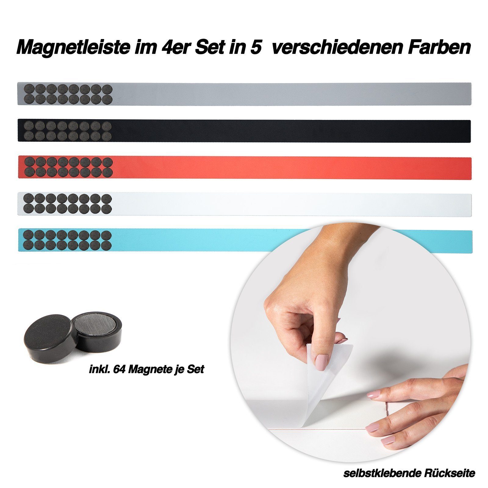 Master of Boards Magnettafel Magnetleisten, 5 Farben & 2 Größen, Magnet, Le günstig online kaufen