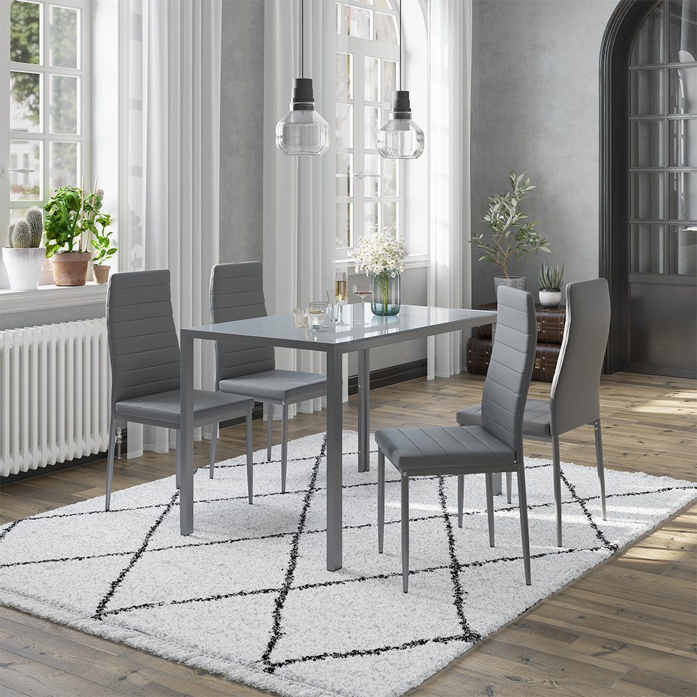 Vicco Esszimmerstuhl Grand, Grau, 42.5 x 48 cm 4er Set (4-er Set, 4 St)