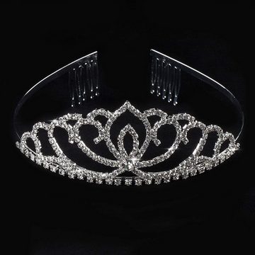 Katara Diadem Zubehör Strass Diadem Haarspange für Kinder, Damen, Cinderella Haarreif, Fasching, Karneval, Krone, Mädchen, Prinzessinen