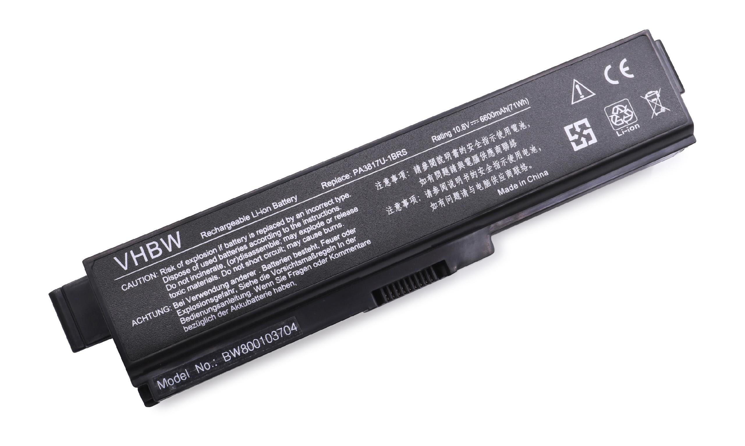 Satellite mAh (6600mAh, Netbook für L755-S5242WH, 6600 Toshiba / L755-S5242GR, vhbw 11,1V, Notebook passend L755-S5243 Laptop-Akku L755--S5242GR, L755-S5242RD, Li-Ion)