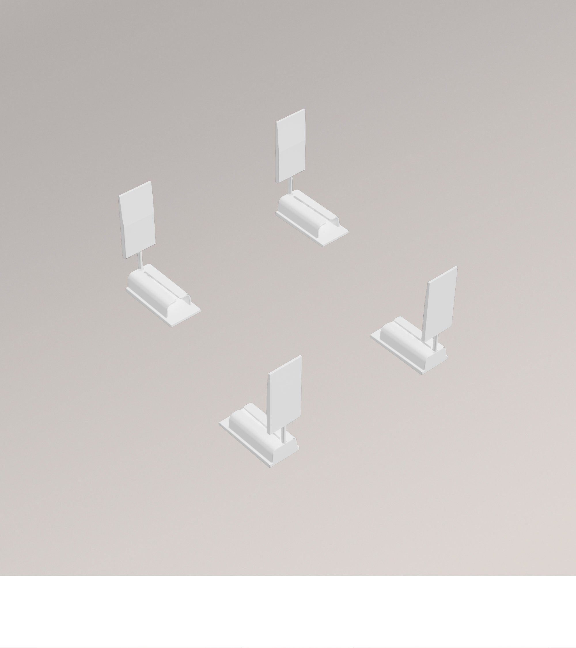Sichtschutzbefestigung SET - "Stick & Fix Edge", LYSEL®, (1-tlg), HxB 47x30mm weiß