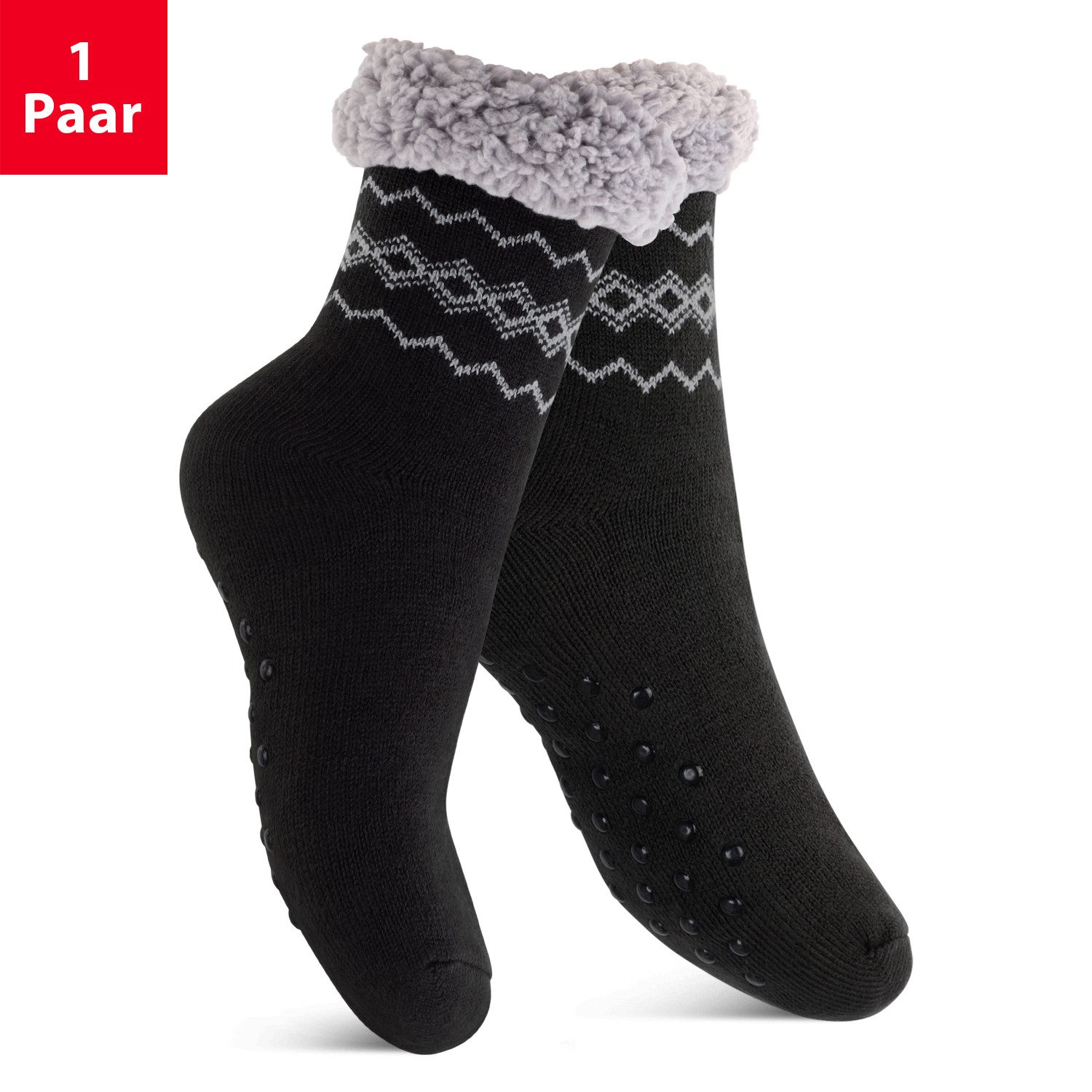 Footstar ABS-Socken Winter Носки для дома Damen & Herren 1er oder 2er Мягкие носочки
