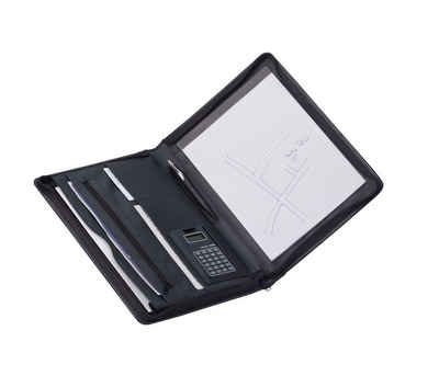 Dermata Schreibmappe mit Taschenrechner aus Nappaleder