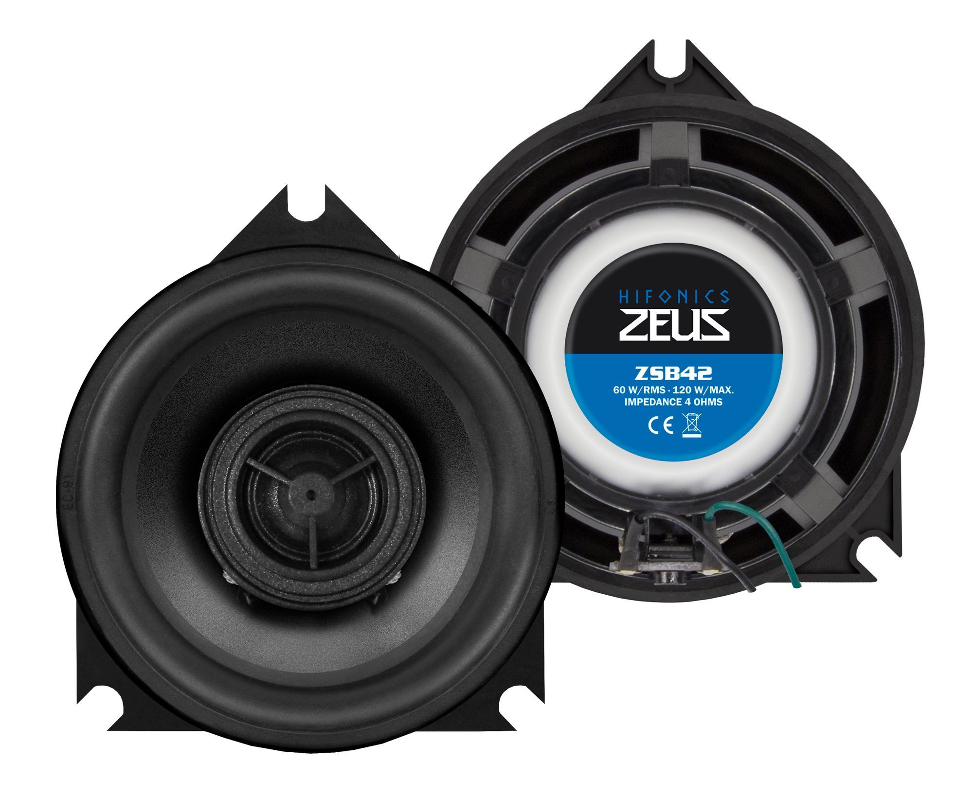 Hifonics ZSB42 10 cm (4) 2-Wege Koaxial-Lautsprecher für BMW / Mini Auto-Lautsprecher (60 W, 10 cm)