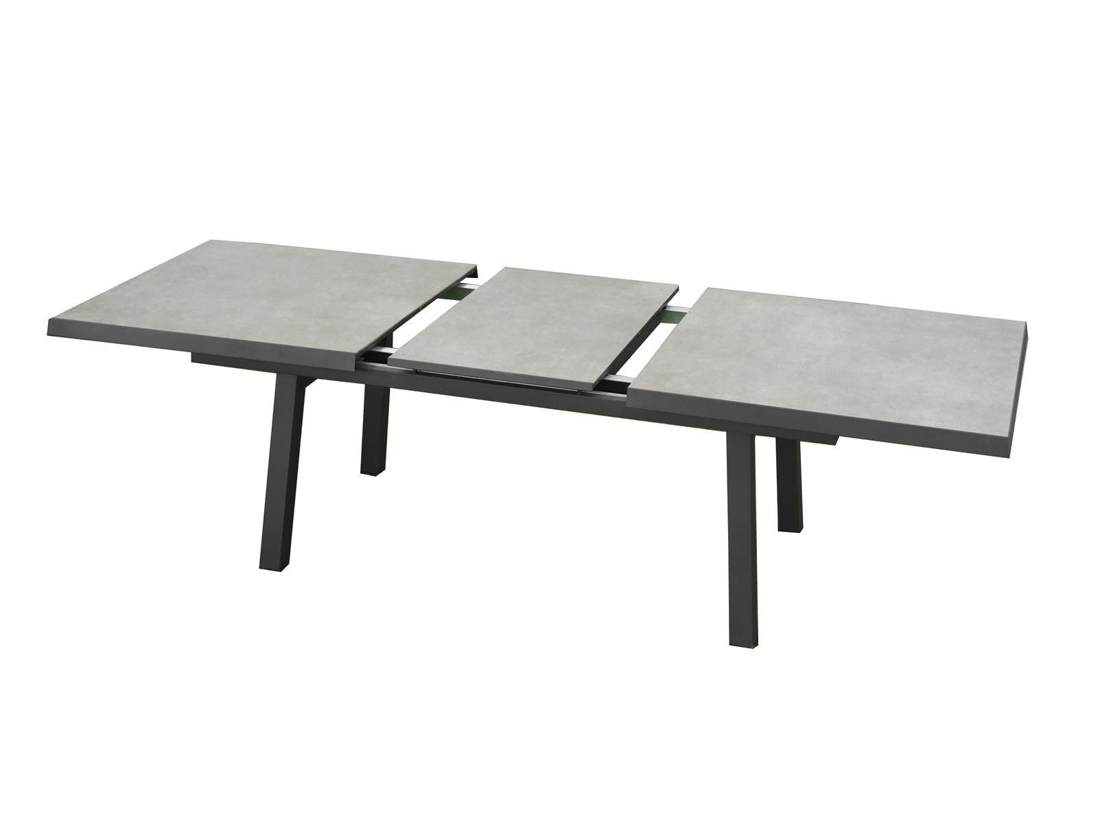 bellavista - Home&Garden® Gartentisch Gartentisch Ontario ausziehbar Aluminium Keramik 200–260x100x77cm (Set, 1-St., 1), Aluminium, ausziehbar, wetterfest - Garten, Terrasse, Balkon & Outdoor