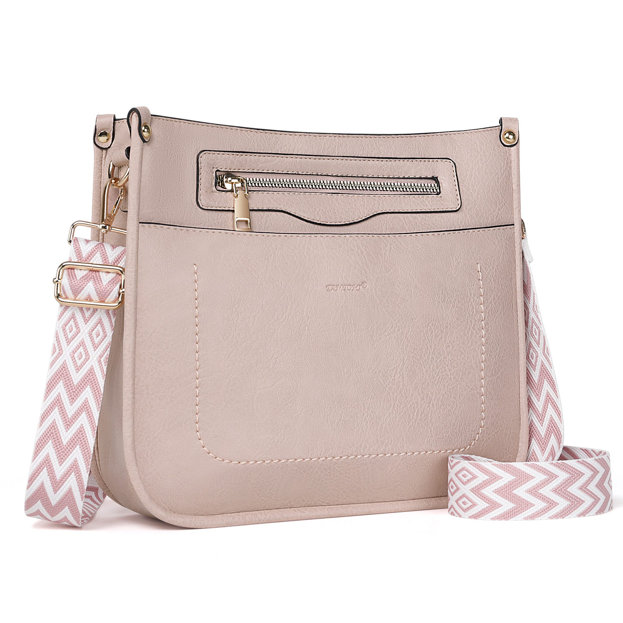 Umhängetasche Damen Handtasche mittelgroß Crossbody Bag multi pochette tasche