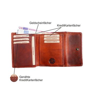 SHG Geldbörse ☼ Damen Leder Börse Portemonnaie Frauen Geldbeutel Brieftasche, Münzfach, Druckknopfverschluss, Kreditkartenfächer, RFID Schutz