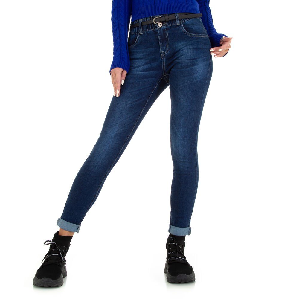 Stretch Jeans Skinny in Freizeit Blau Ital-Design Damen Skinny-fit-Jeans