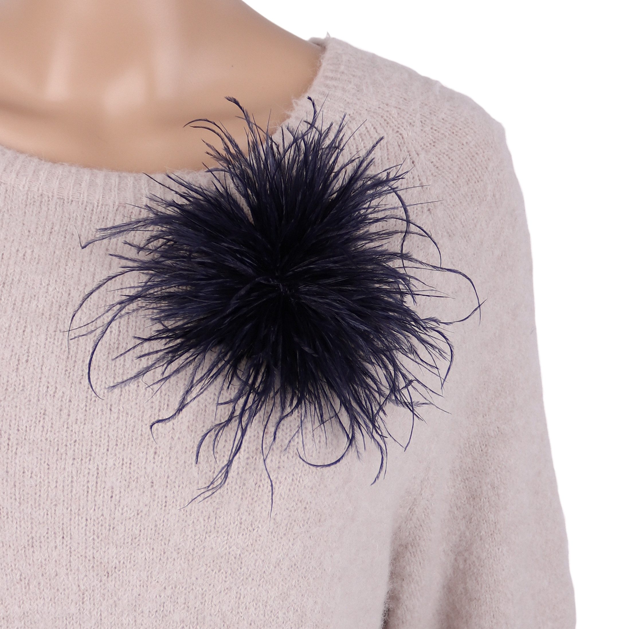 MIRROSI Brosche Edler Federbrosche, Feder-Anstecker im Boho-Vintage Stil, Ausgestattet mit Clip und Anstecknadel für sicheren Halt