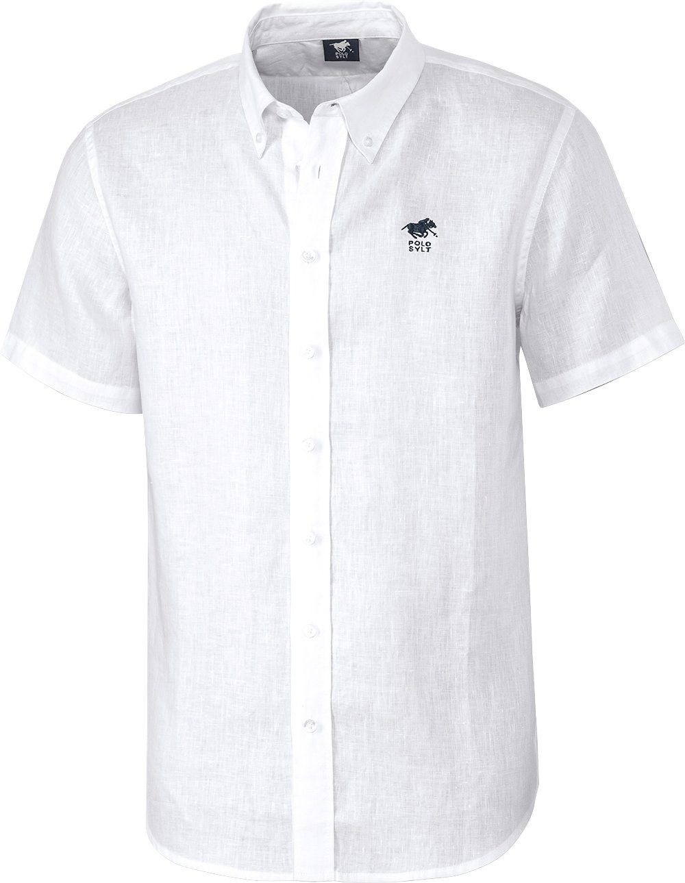 Polo Sylt Kurzarmhemd kurzarm aus reinem Naturmaterial in edler Melé-Optik