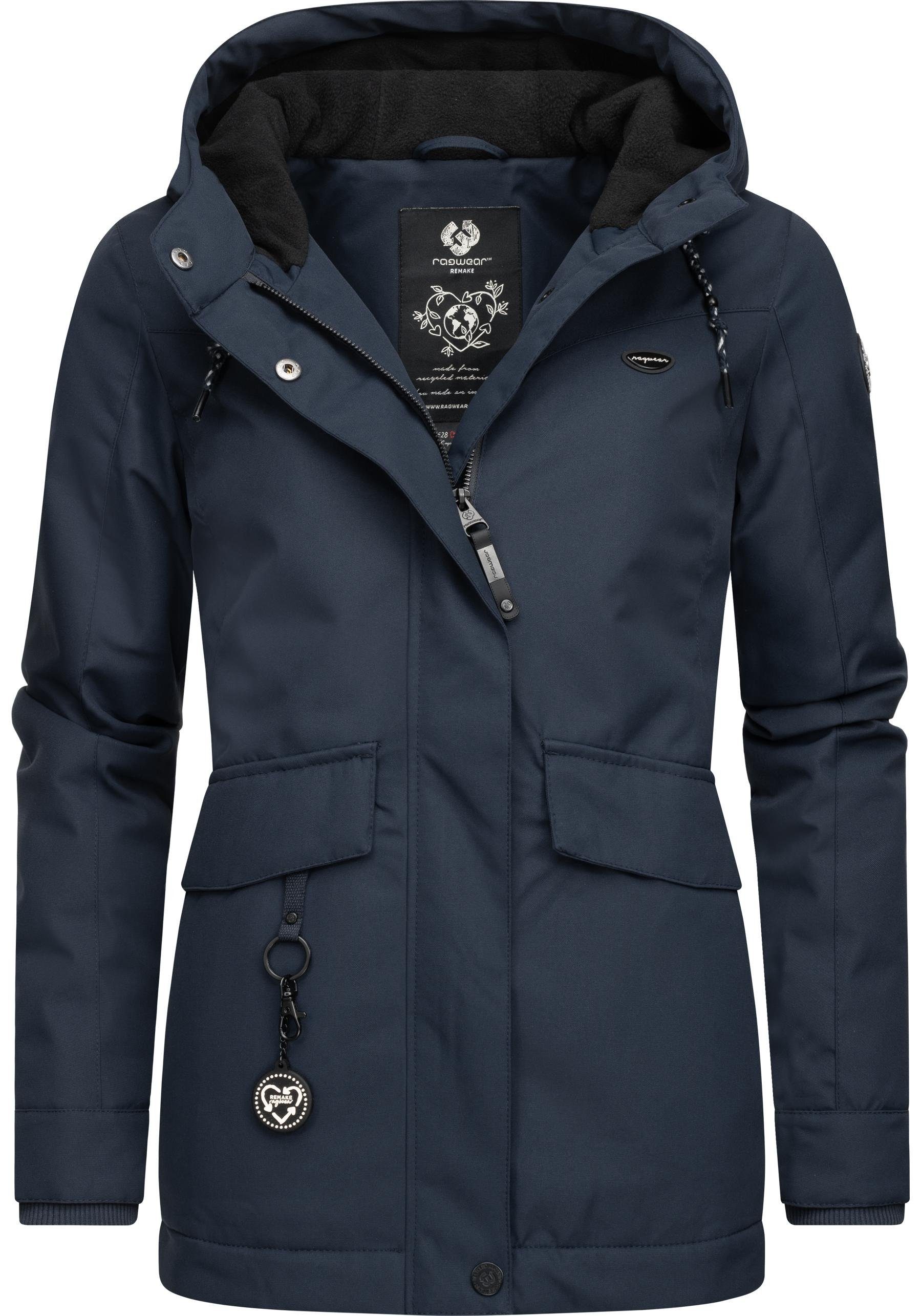 II Jazmin Intl. navy Remake Winterjacke aus recycelten Ragwear Materialien Outdoorjacke gefütterte