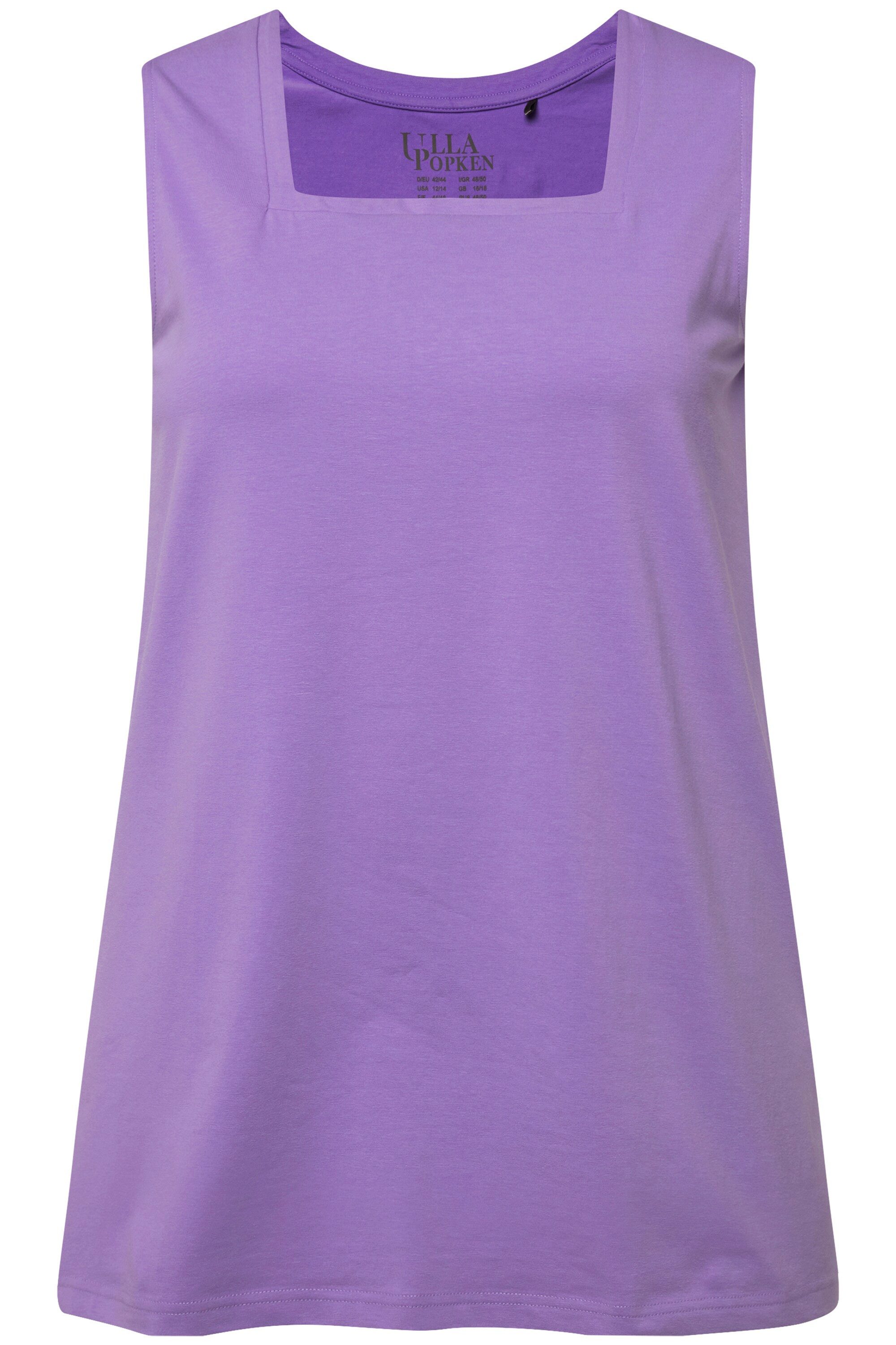 Ulla Popken Longshirt Longtop Classic Fit Carré-Ausschnitt ärmellos günstig online kaufen