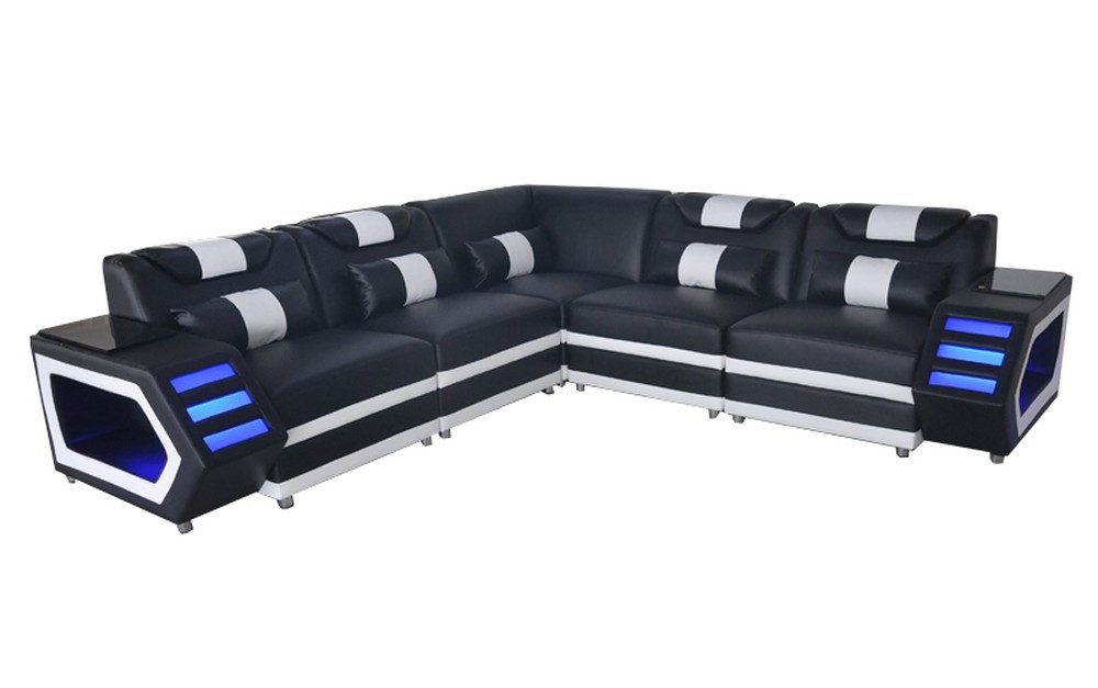 JVmoebel Ecksofa Elegantes Leder-Ecksofa mit Polyätherschaum-Polsterung, Made in Europa