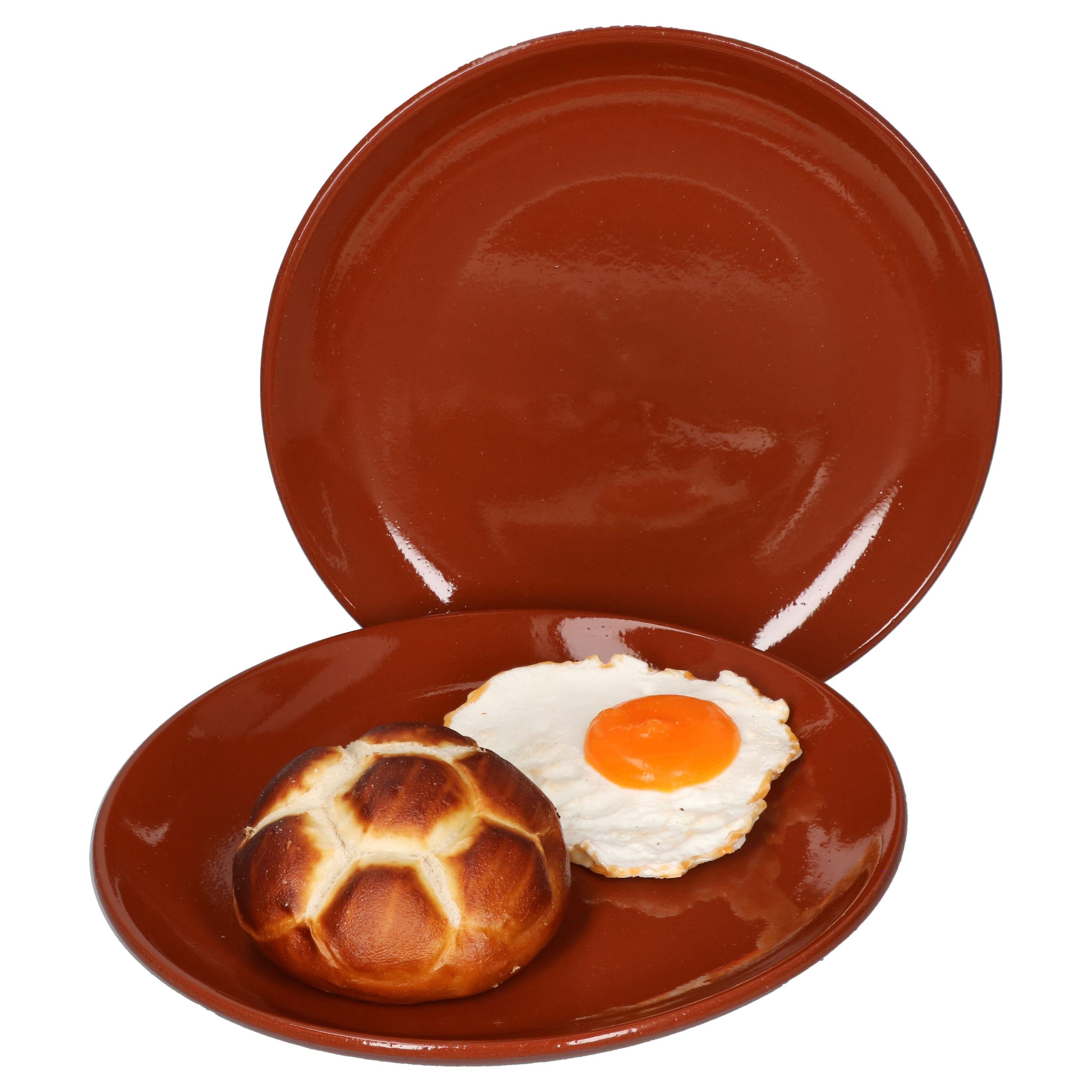 Frühstücksteller 2er Set Ton-Kuchenteller 23cm - 99530