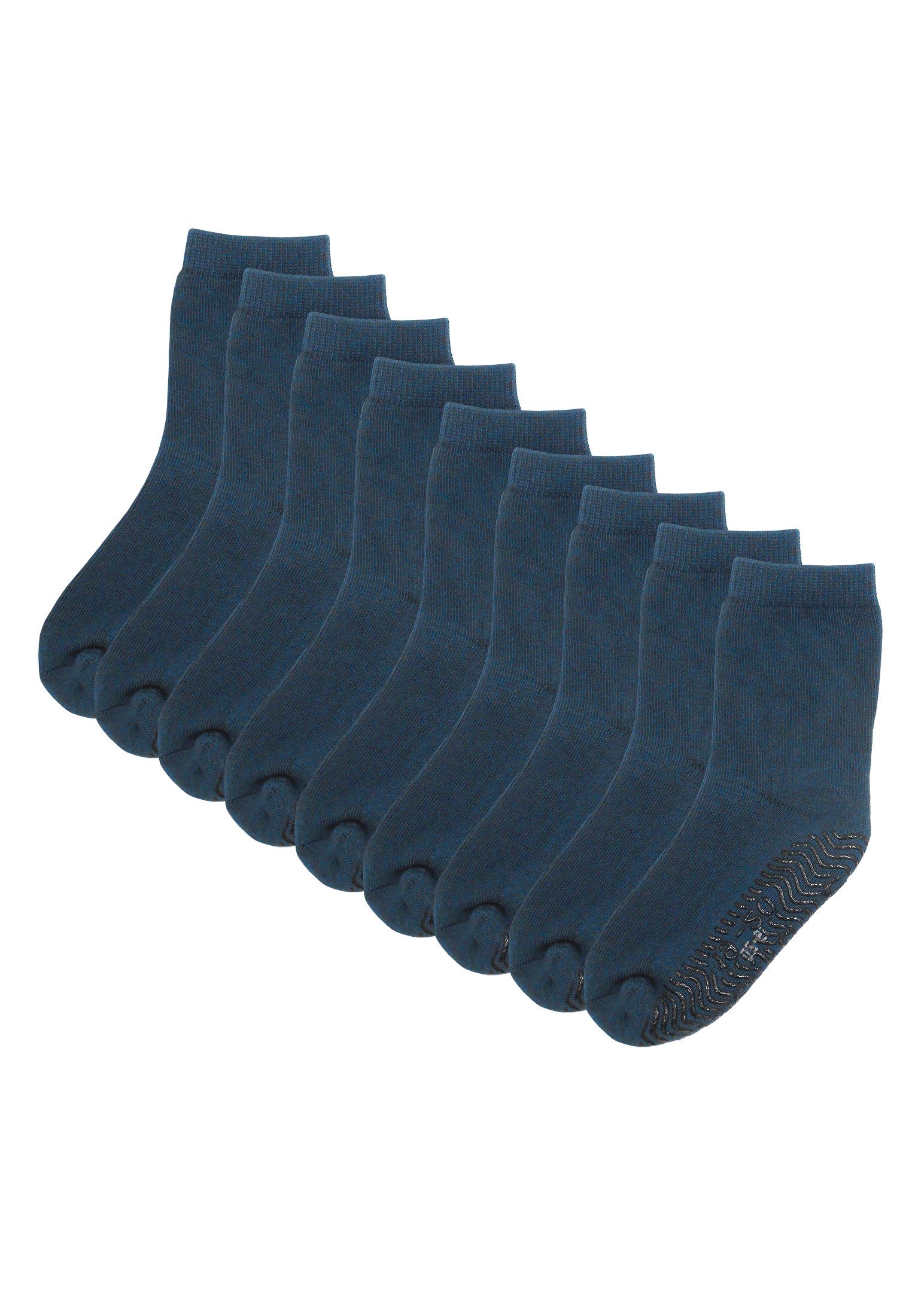 Mejale Socken Babysocken Jungen Mädchen Kurzsocken Anti Rutsch 9 Paar Baumwolle (Set, 9-Paar, 9 Paar) Wellenförmige Anti-Rutsch-Noppen