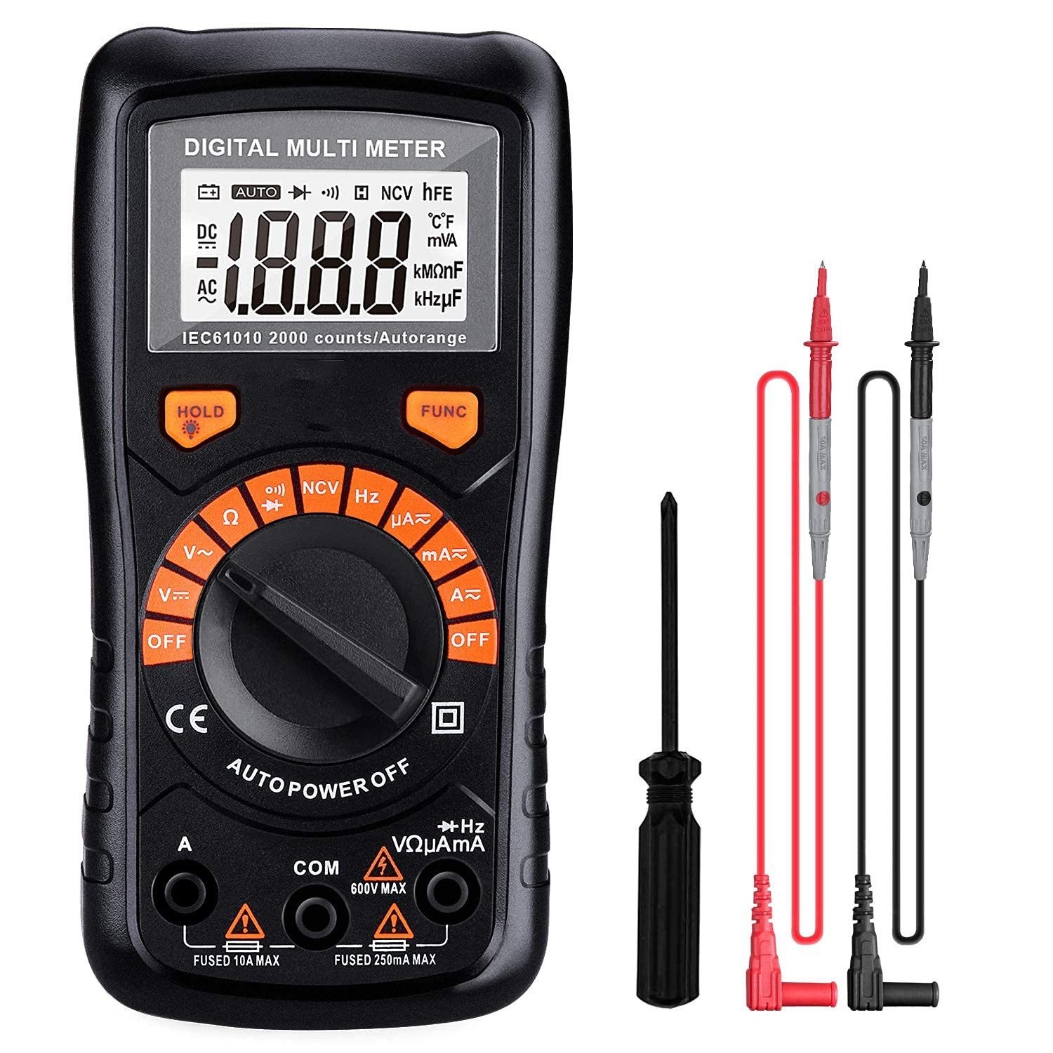TACKLIFE (Batterie nicht beigfügt) Ringblitz, (Digital Multimeter Spannungserkennung LCD Display)