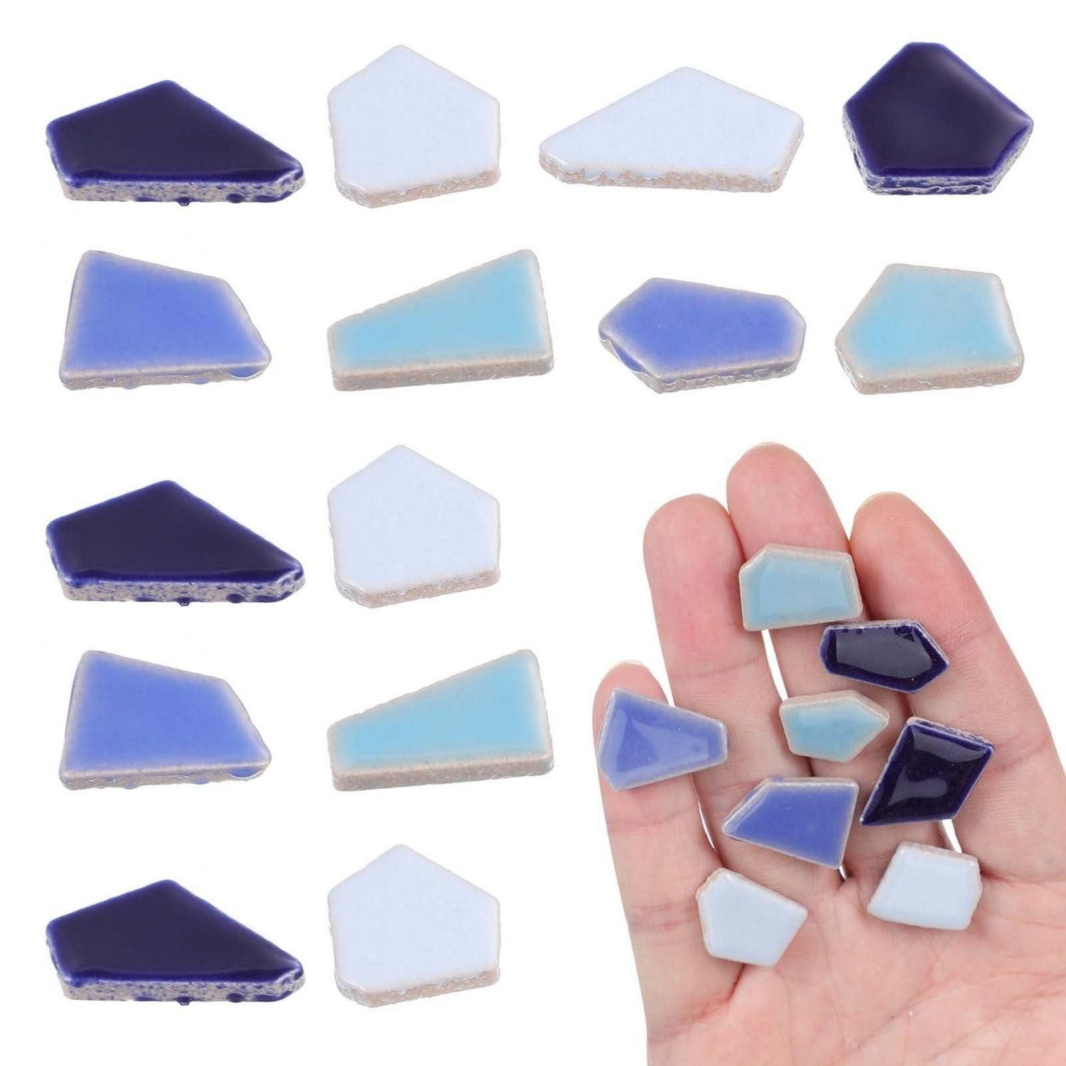 LuxusKollektion Kreativset Mosaiksteine Bastelset Keramik Bruchmosaik 200g Blau