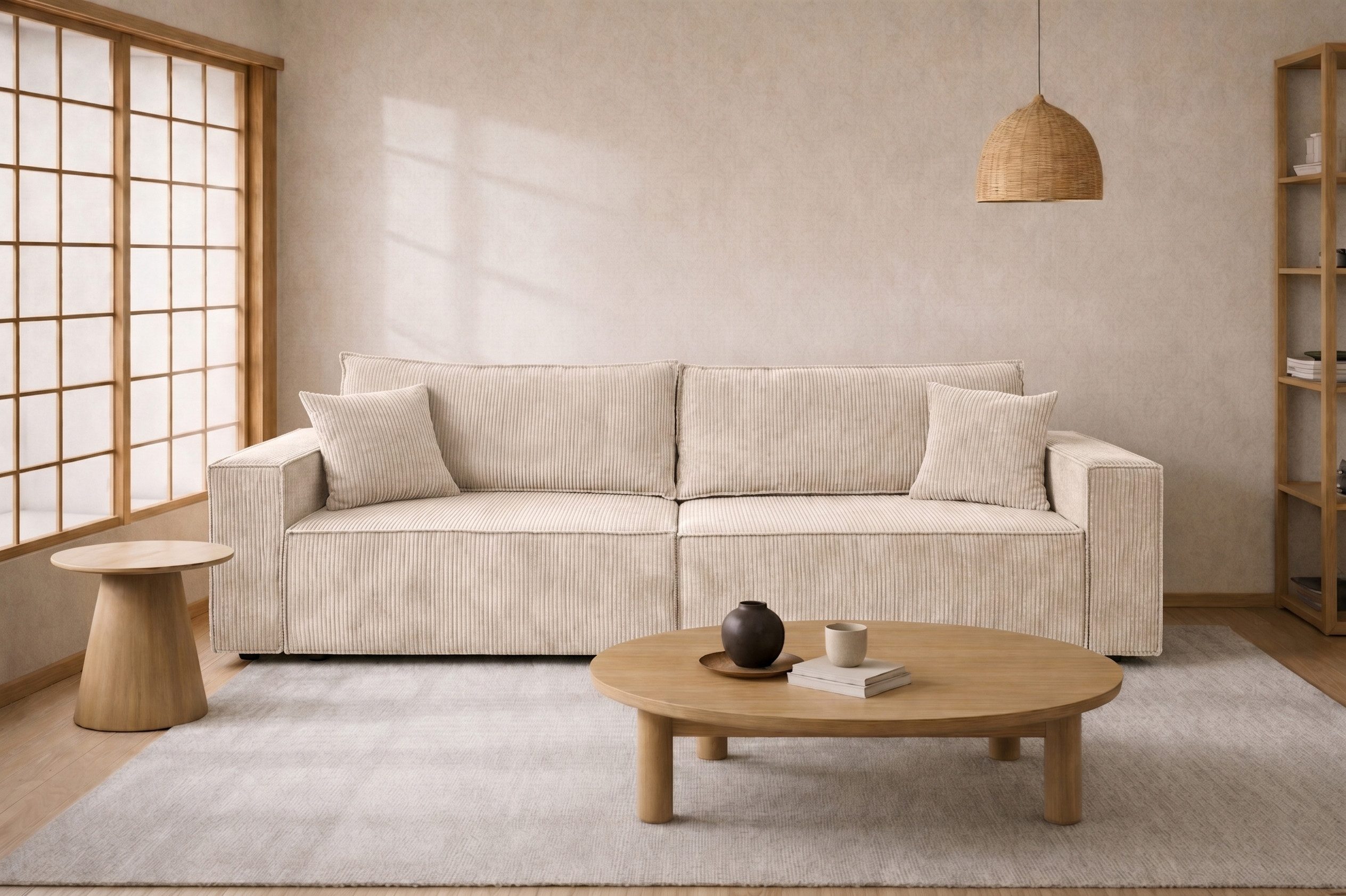 Kaiser Möbel Schlafsofa Sofa mit Schlaffunktion und Bettkasten Cordstoff Poso, BEST SCORNER, Für täglichen Schlaf geeignet