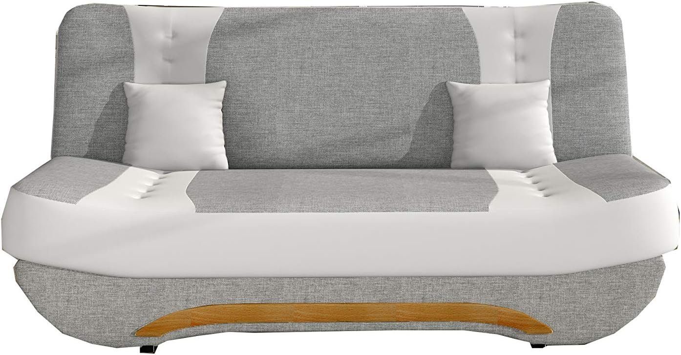 MOEBLO Schlafsofa Feba, Couch für Wohnzimmer Sofagarnitur Polstersofa Kippsofa Klappsofa Click-Clack, mit Schlaffunktion und Bettkasten