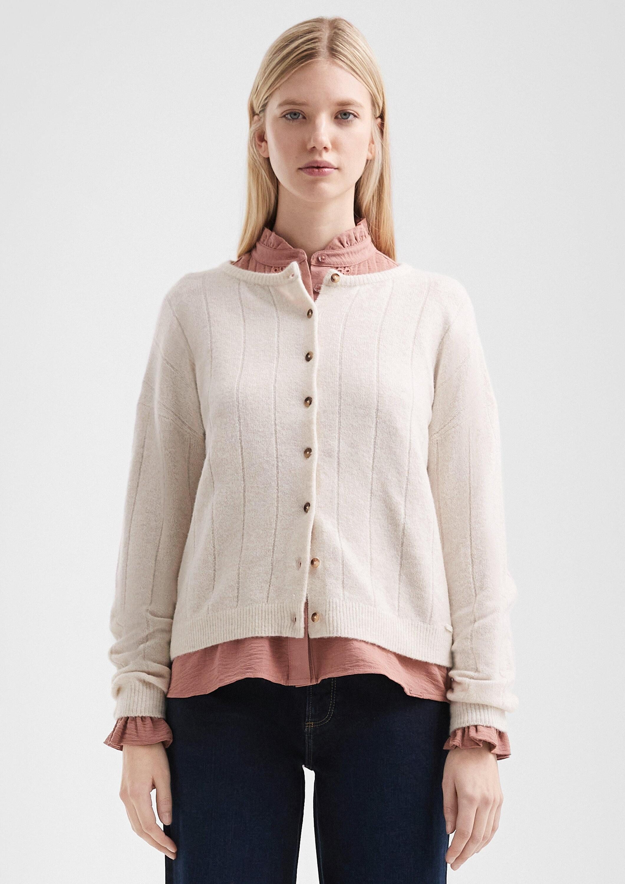 QS Cardigan Strickjacke Weicher Cardigan mit überschnittenen Schultern