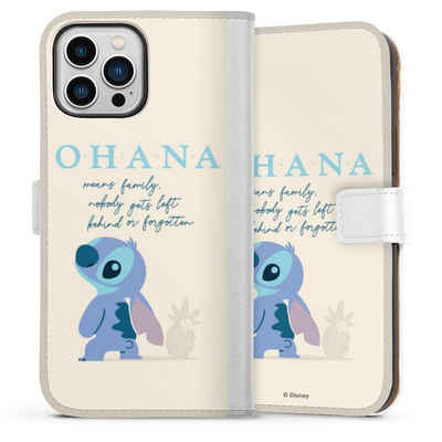 DeinDesign Handyhülle Lilo & Stitch Offizielles Lizenzprodukt Disney Ohana Stitch, Apple iPhone 13 Pro Max Hülle Handy Flip Case Wallet Cover